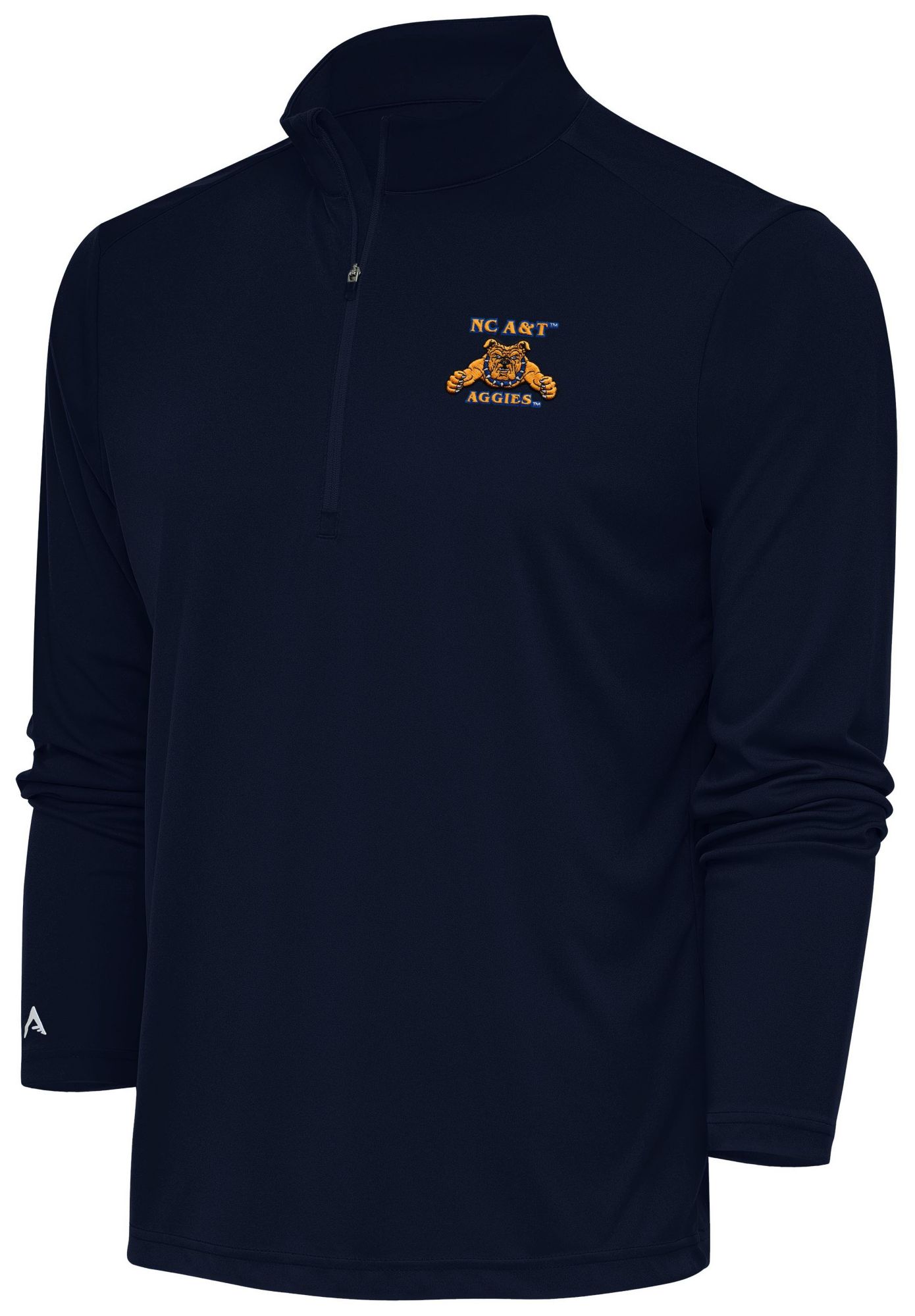 Antigua Men's North Carolina A&T Aggies Navy Tribute 1/4 Zip Pullover