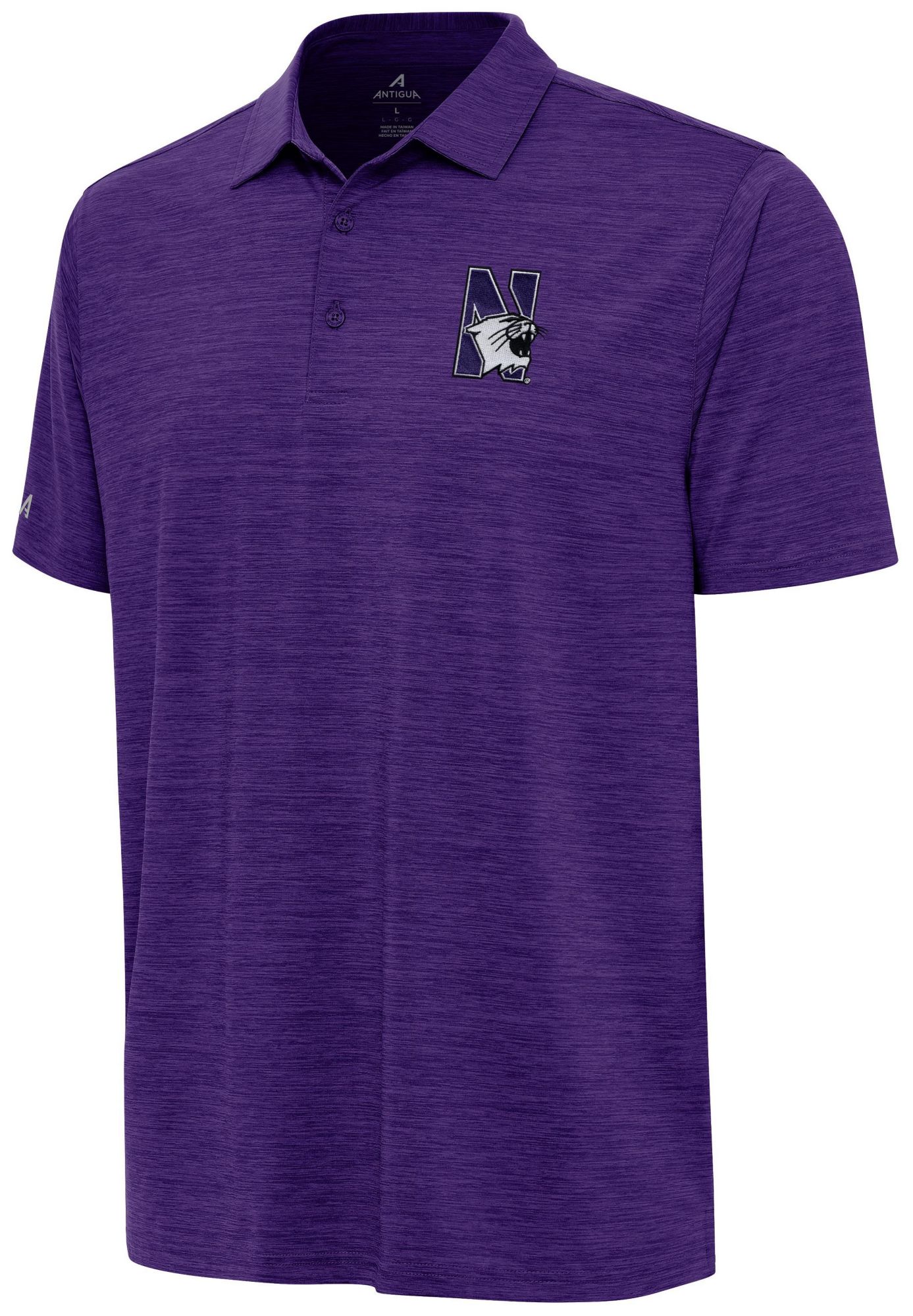 Antigua Men's Northwestern Wildcats Dark Purple Layout Polo