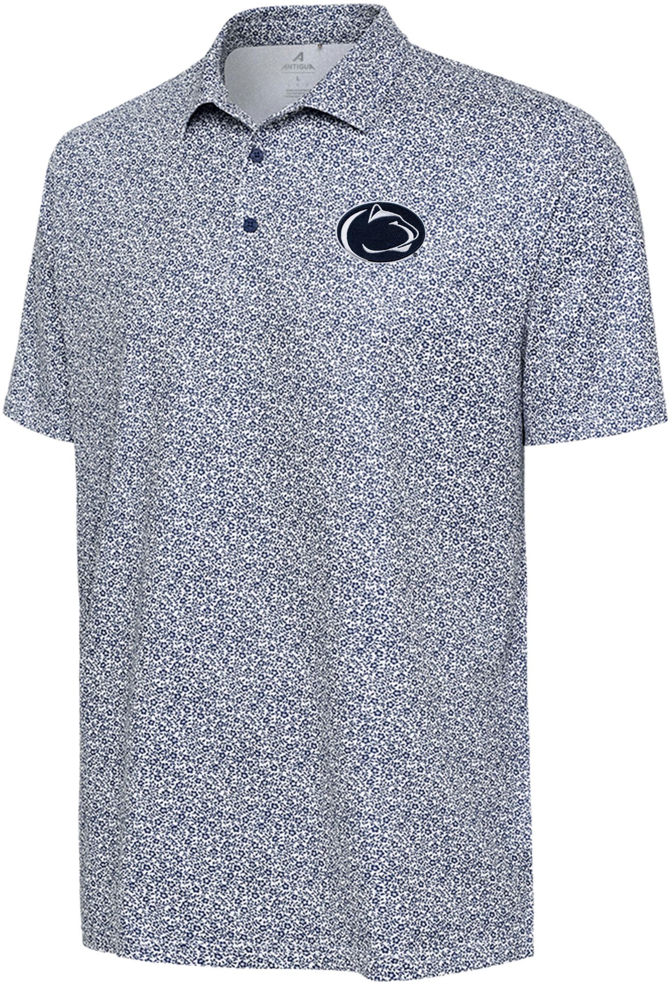 Antigua Men's Penn State Nittany Lions White Ditsy Field Polo