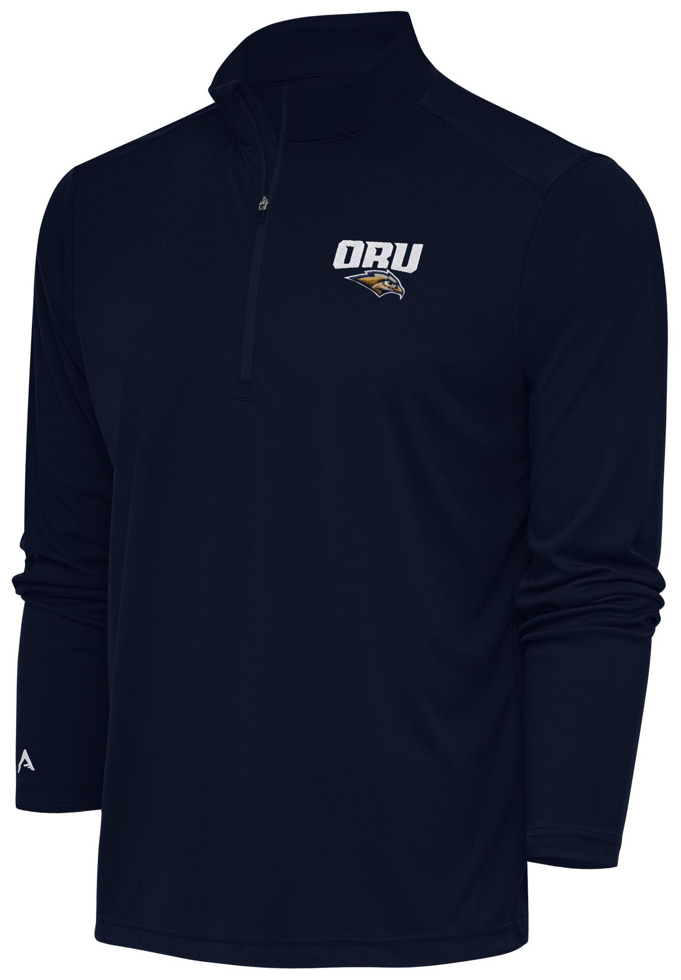 Antigua Men's Oral Roberts Golden Eagles Navy Tribute 1/4 Zip Pullover