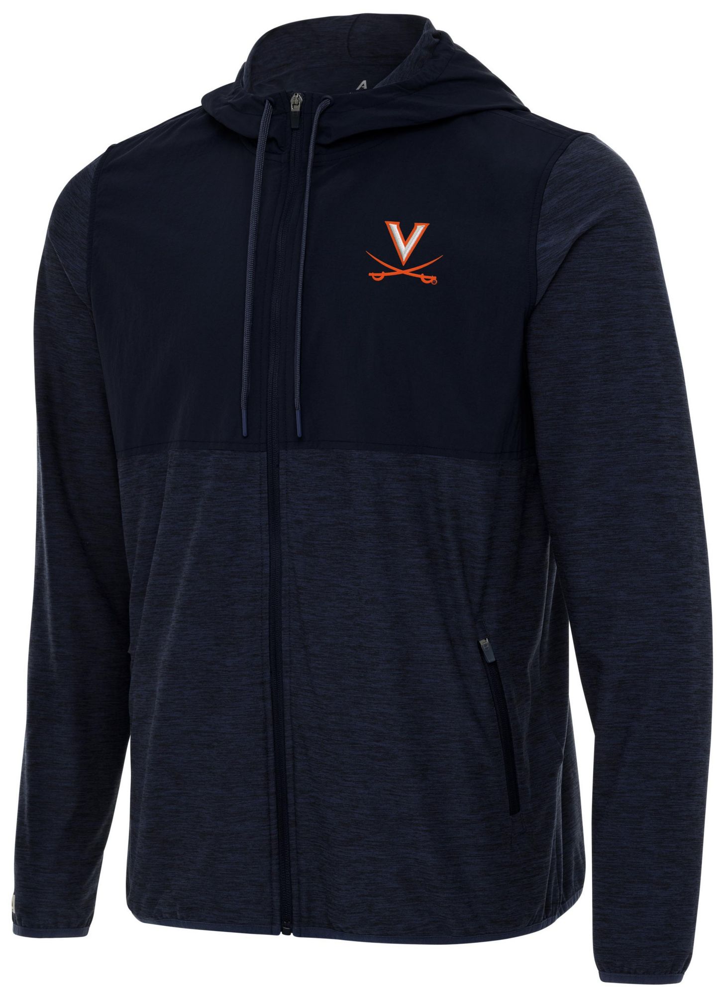 Antigua Men's Virginia Cavaliers Navy Sway Full-Zip Hoodie