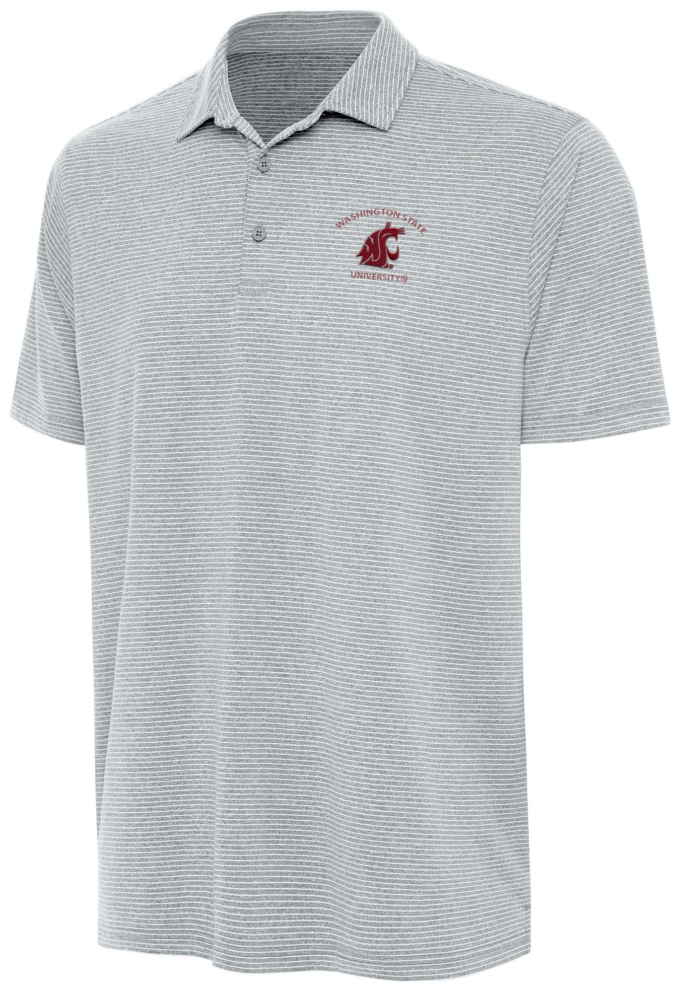 Antigua Men's Washington State Cougars Grey Heather Scheme Polo
