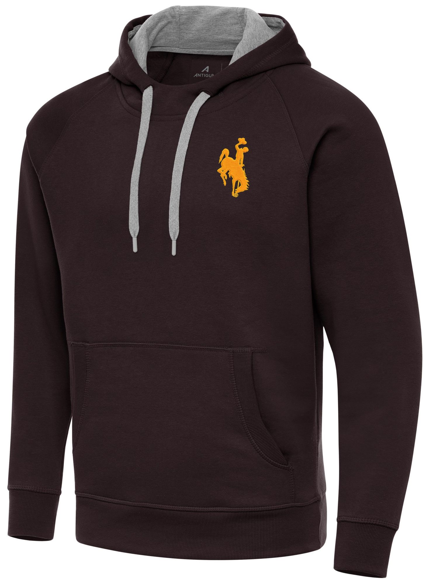 Antigua Men's Wyoming Cowboys Brown Victory Pullover Hoodie