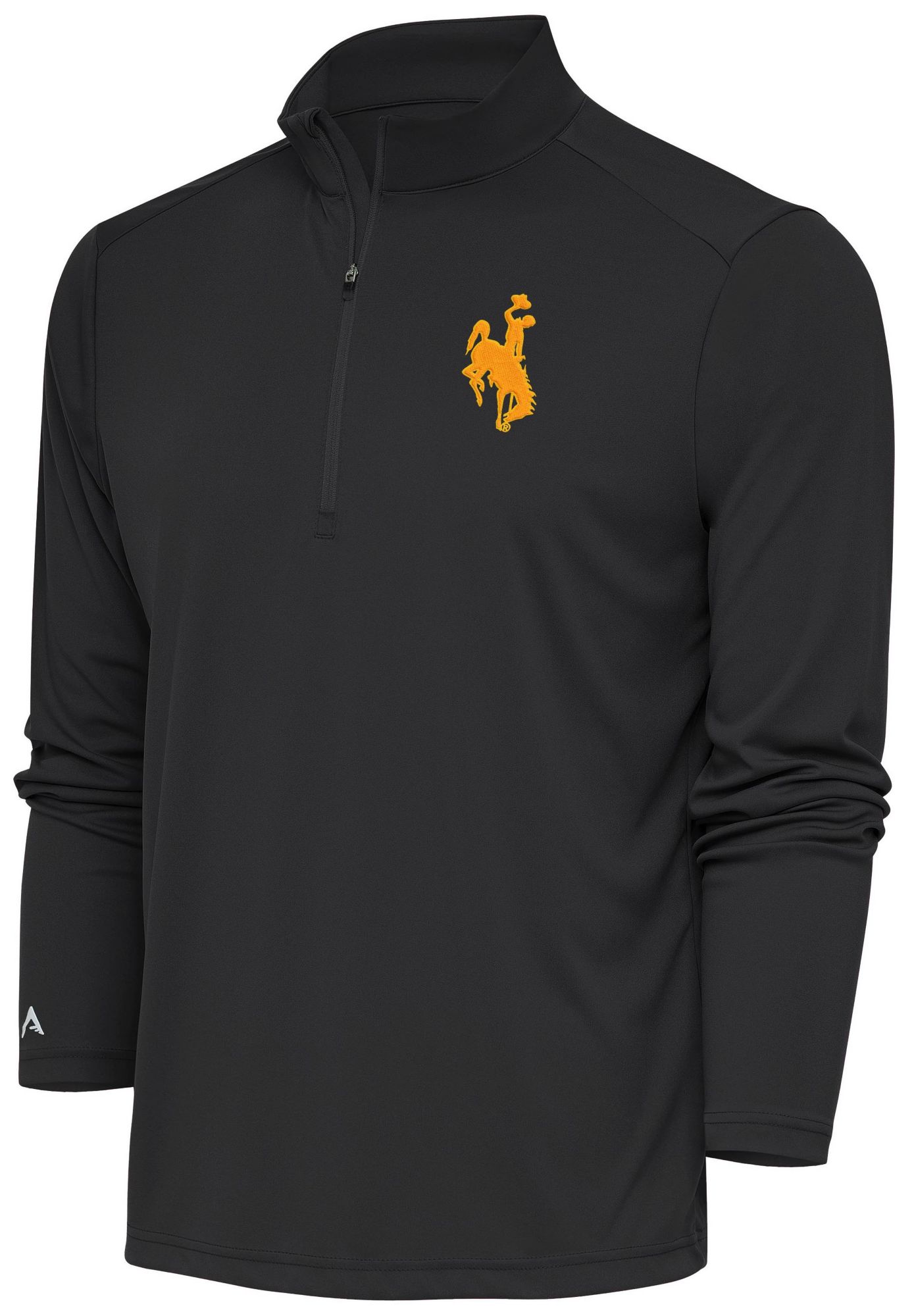 Antigua Men's Wyoming Cowboys Smoke Tribute 1/4 Zip Pullover