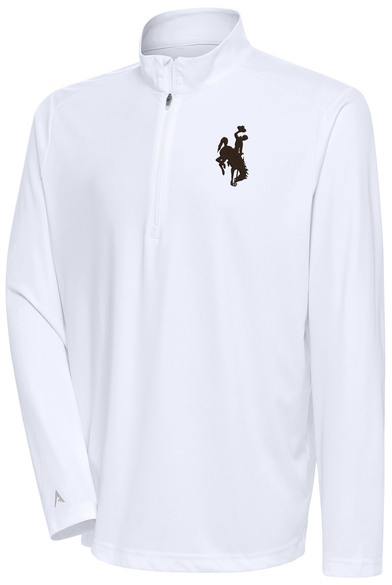 Antigua Men's Wyoming Cowboys White Tribute 1/4 Zip Pullover