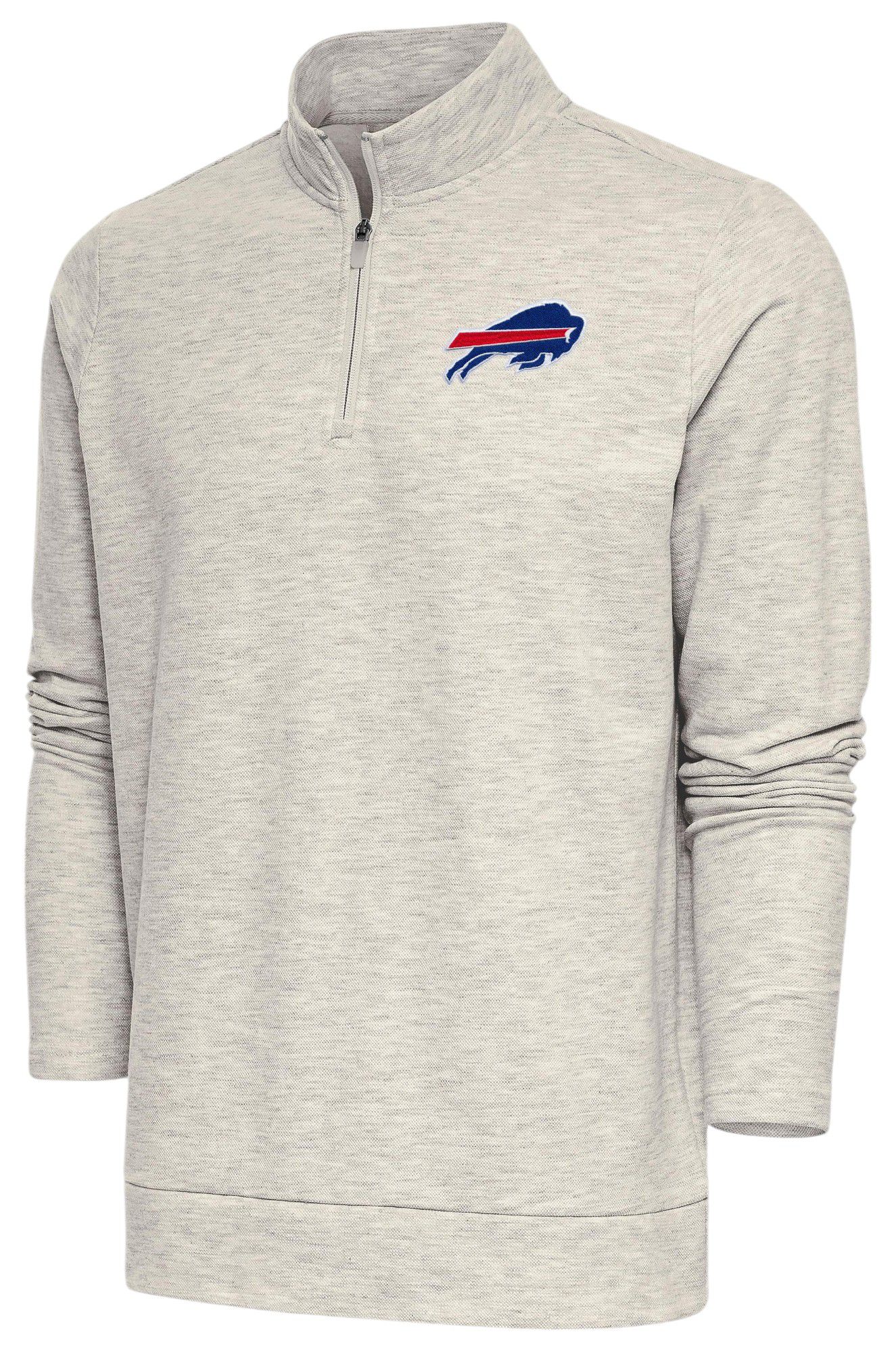 Antigua Men's Buffalo Bills Gambit Oatmeal 1/4-Zip Pullover