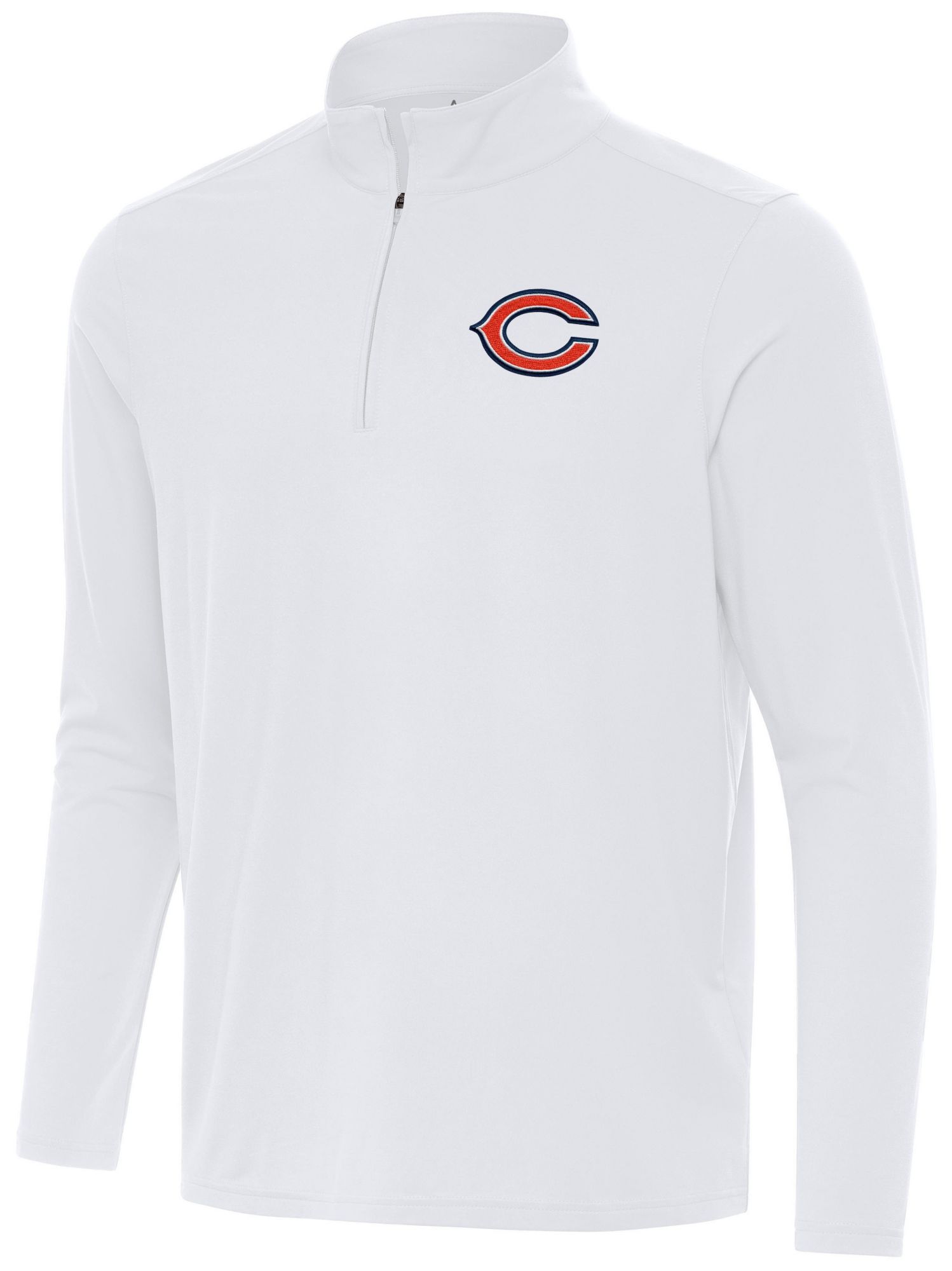 Antigua Men's Chicago Bears Intent White Quarter-Zip Pullover Shirt