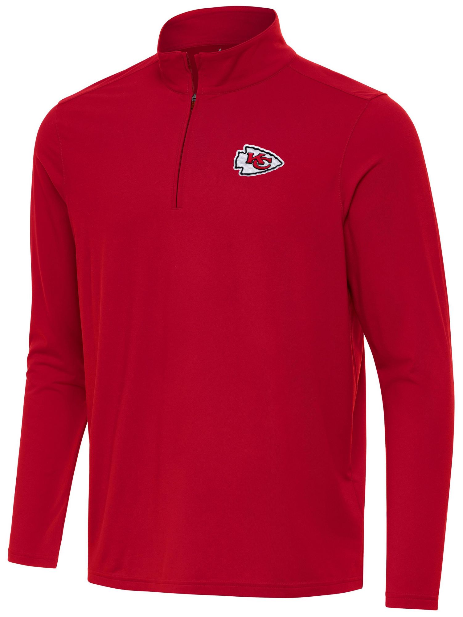 Antigua Men's Kansas City Chiefs Intent Dark Red Quarter-Zip Pullover Shirt