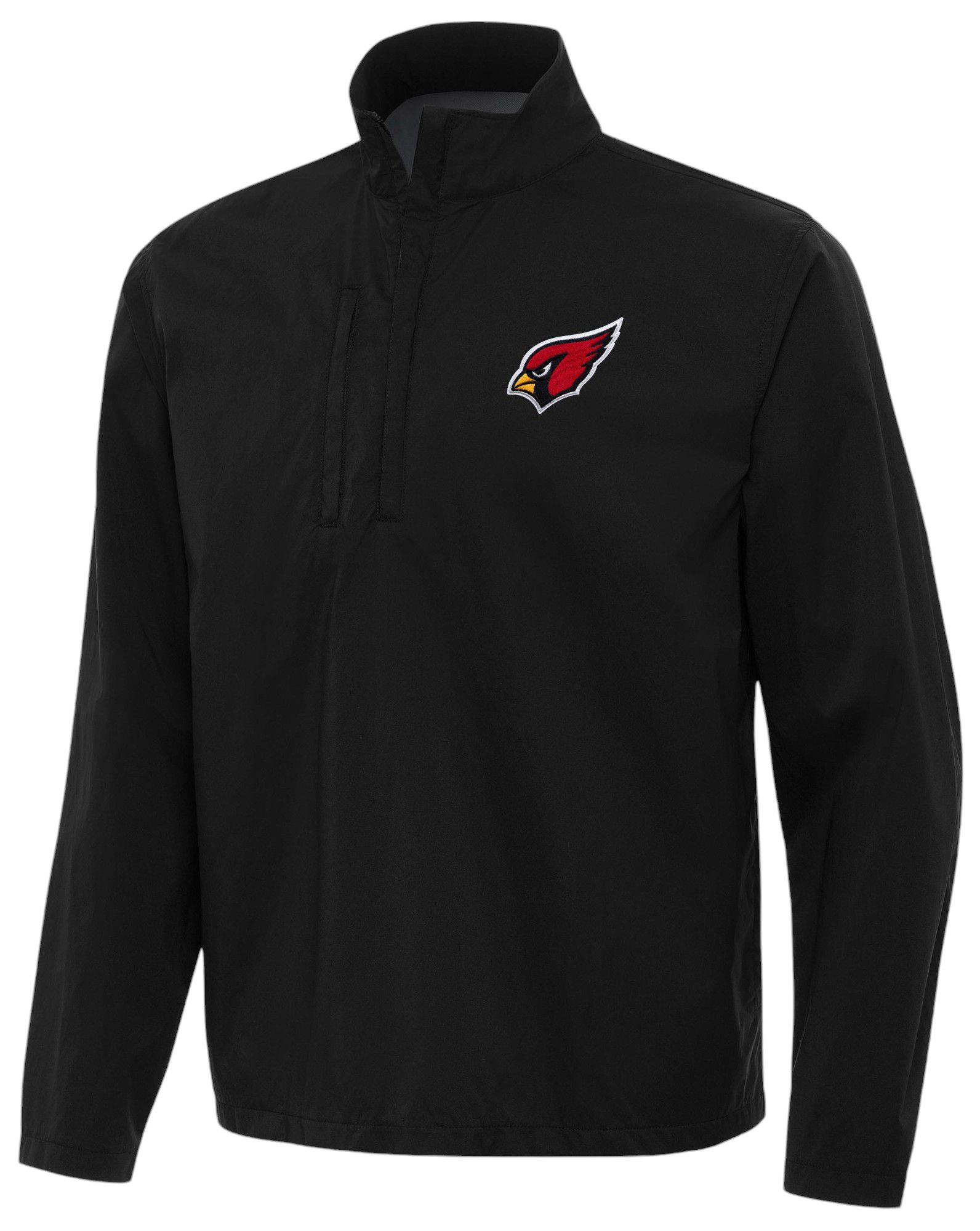 Antigua Men's Arizona Cardinals Black Brisk Short Sleeve 1/4 Zip Pullover