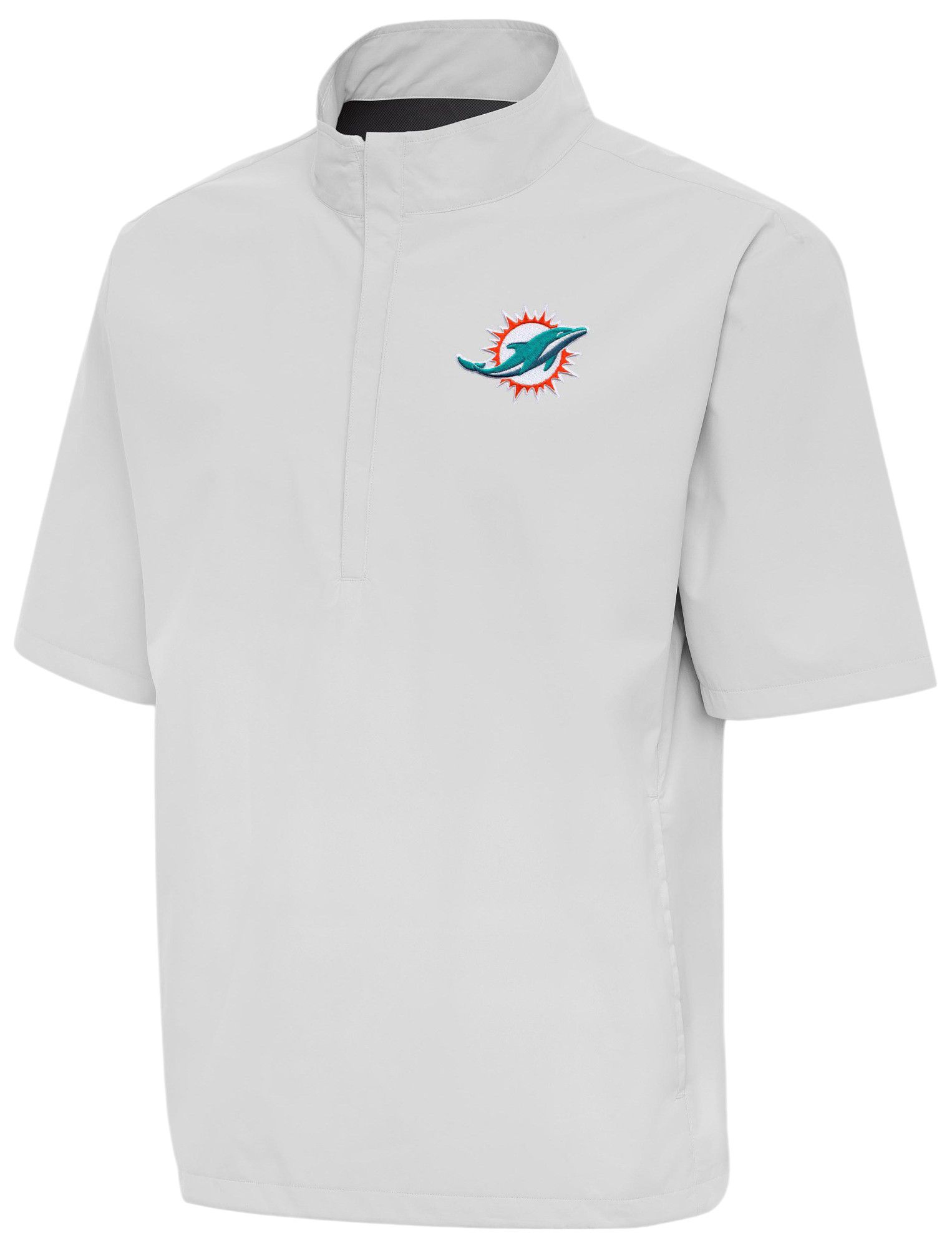 Antigua Men's Miami Dolphins Brisk Short Sleeve 1/4 Zip Pullover