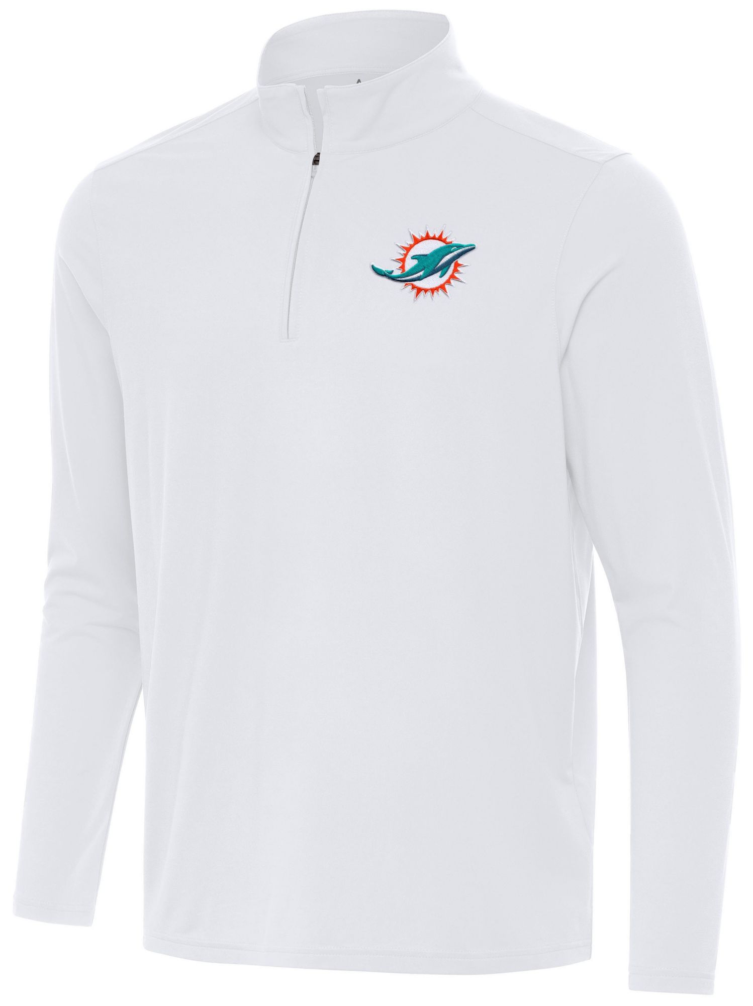 Antigua Men's Miami Dolphins White Intent Quarter-Zip Shirt