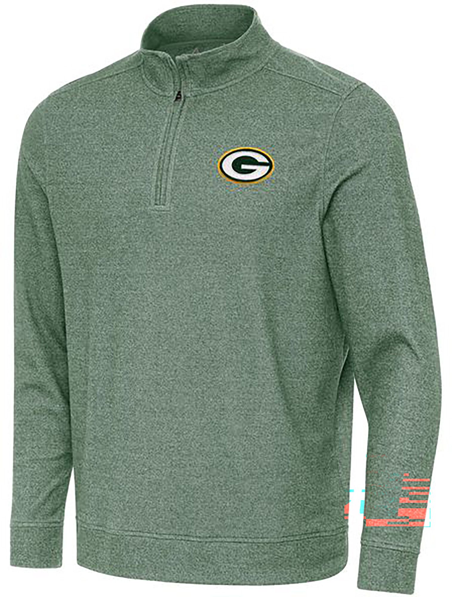 Antigua Men's Green Bay Packers Green Subtle 1/4 Zip Pullover