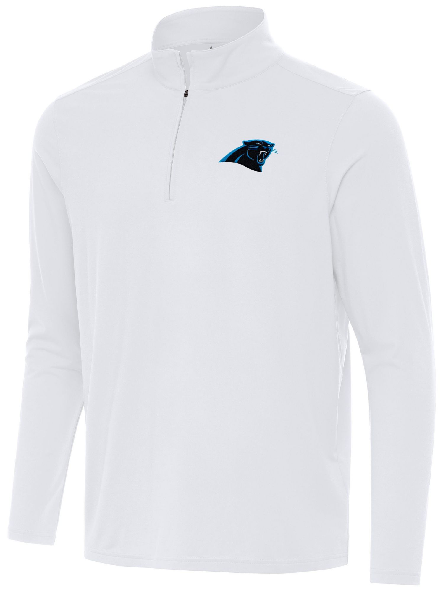 Antigua Men's Carolina Panthers Intent White Quarter-Zip Pullover Shirt