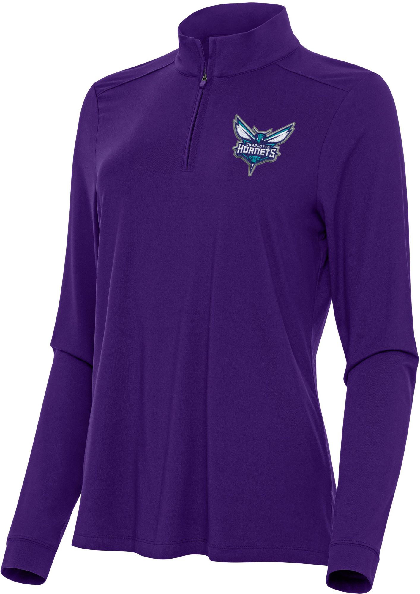 Antigua Women's Charlotte Hornets Purple Intent Quarter-Zip Pullover