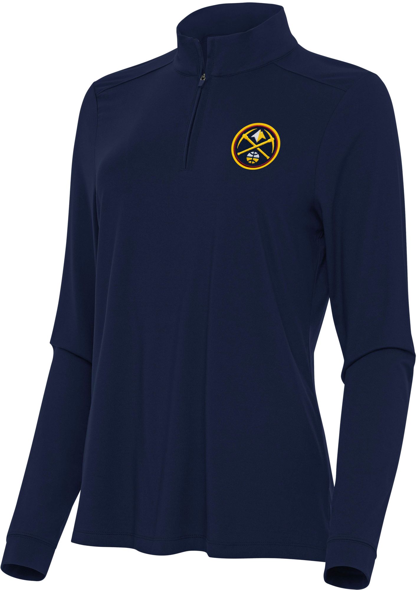 Antigua Women's Denver Nuggets Navy Intent Quarter-Zip Pullover