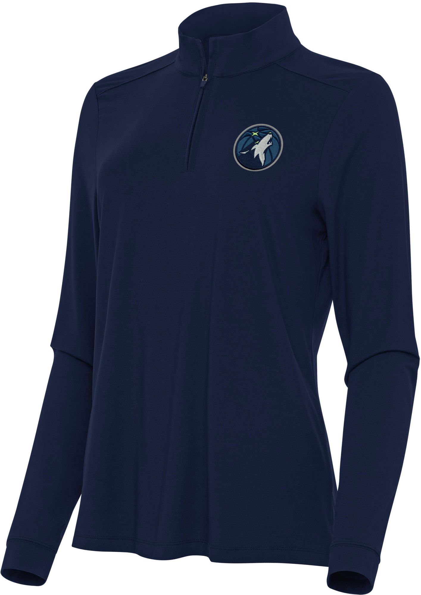 Antigua Women's Minnesota Timberwolves Navy Intent Quarter-Zip Pullover