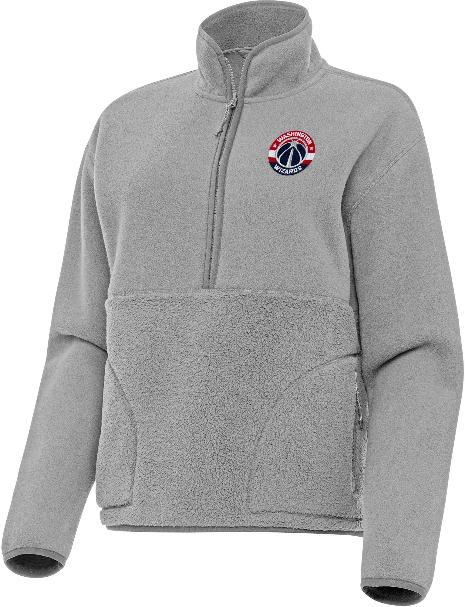 Antigua Women's Washington Wizards Grey Figure Quarter-Zip Pullover