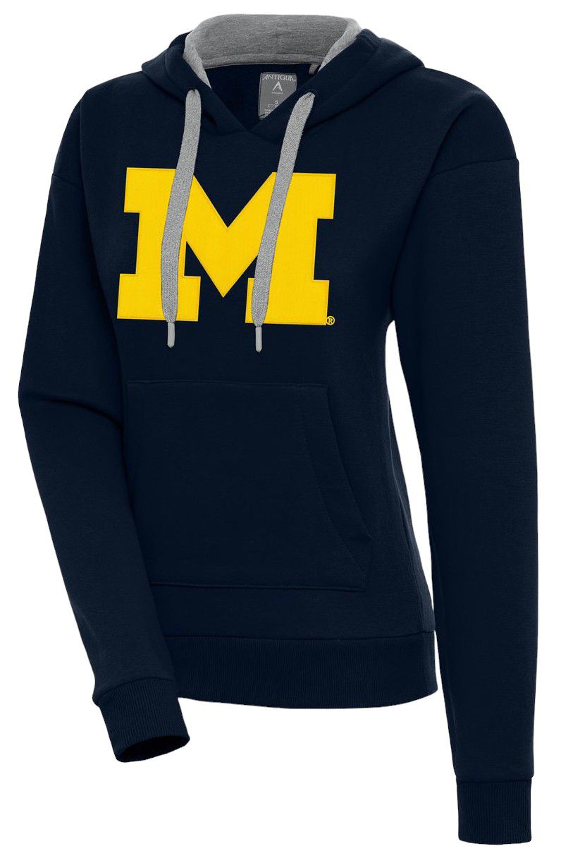Antigua Women's Michigan Wolverines Navy Victory Pullover Hoodie
