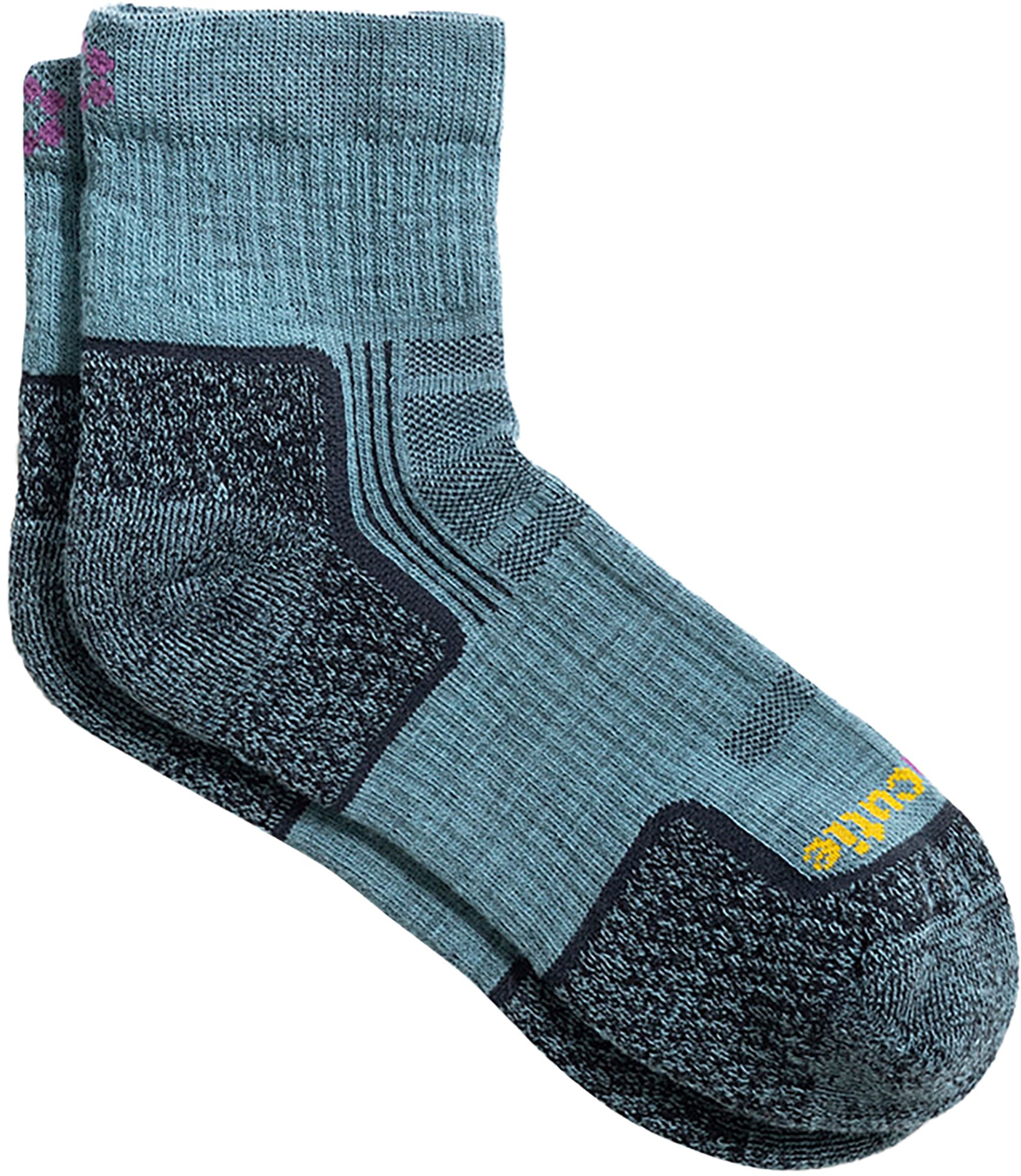 ToughCutie Eve Ladies Light Weight Merino Wool Hiker Quarter Socks