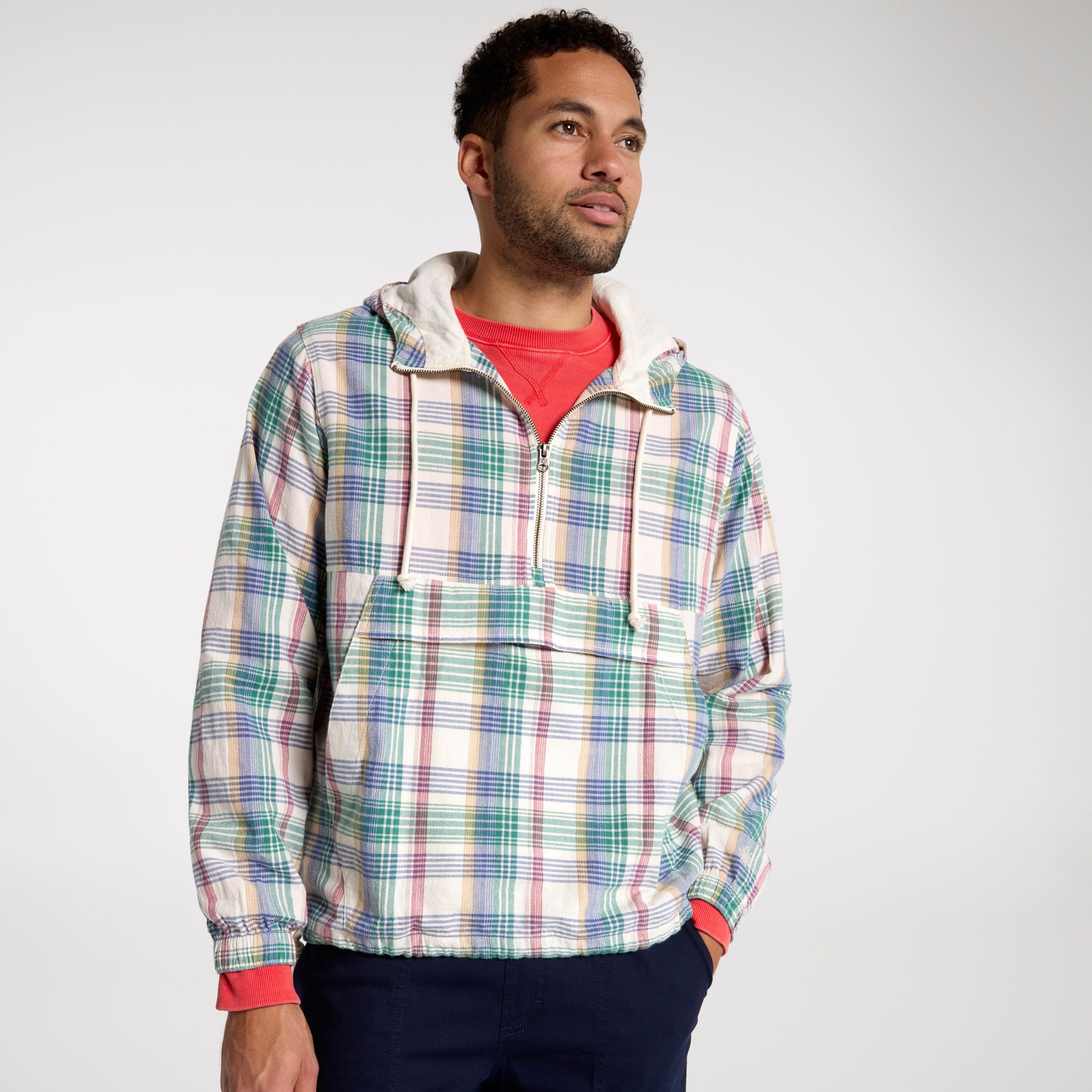 Alpine Design Men's Cotton Plaid Anorak