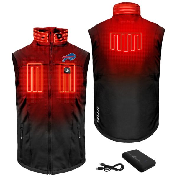 ActionHeat Men's Buffalo Bills Black 5V Battery Heated Softshell Vest
