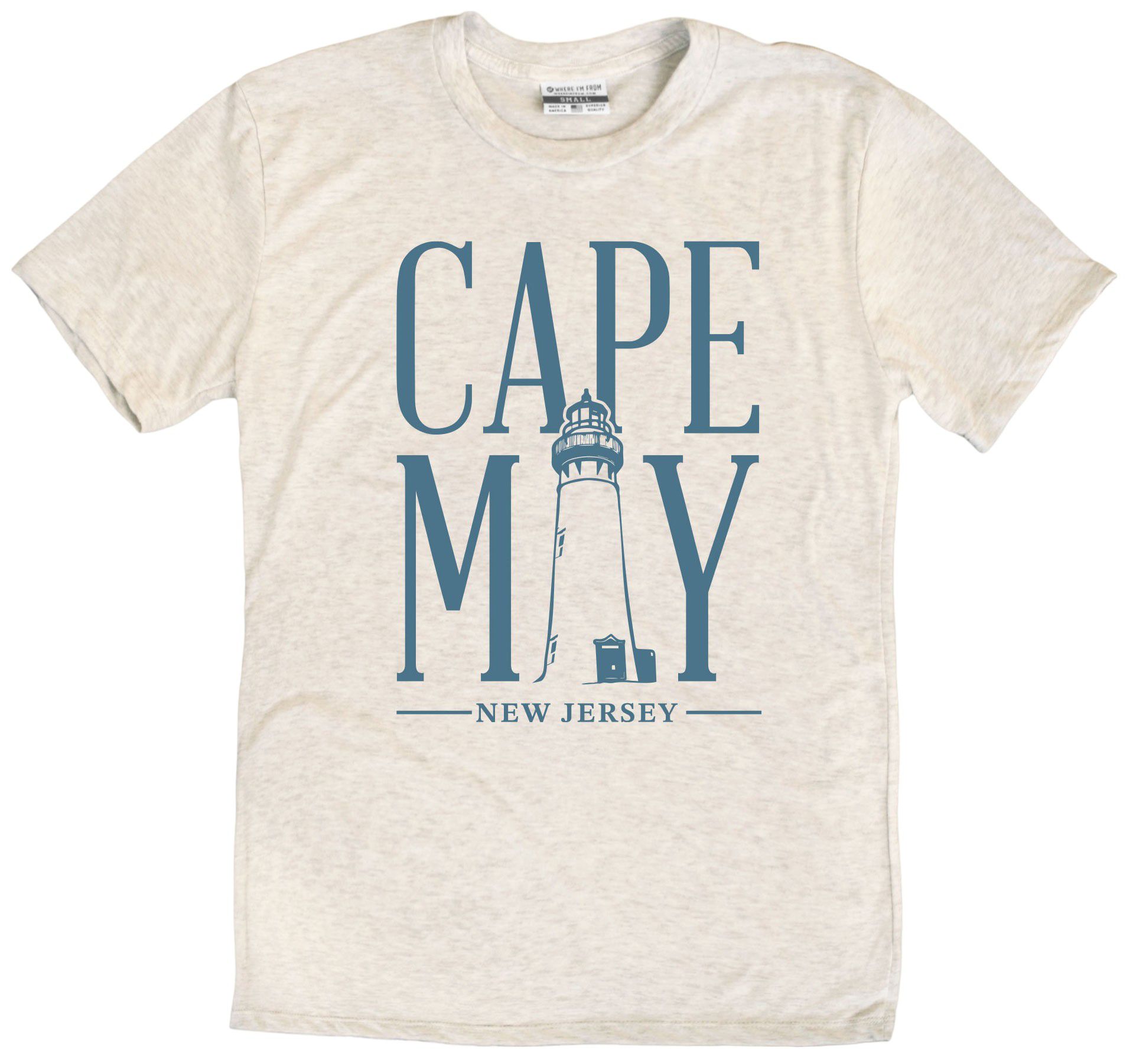 Where I'm From Adult New Jersey Capy May Cream T-Shirt
