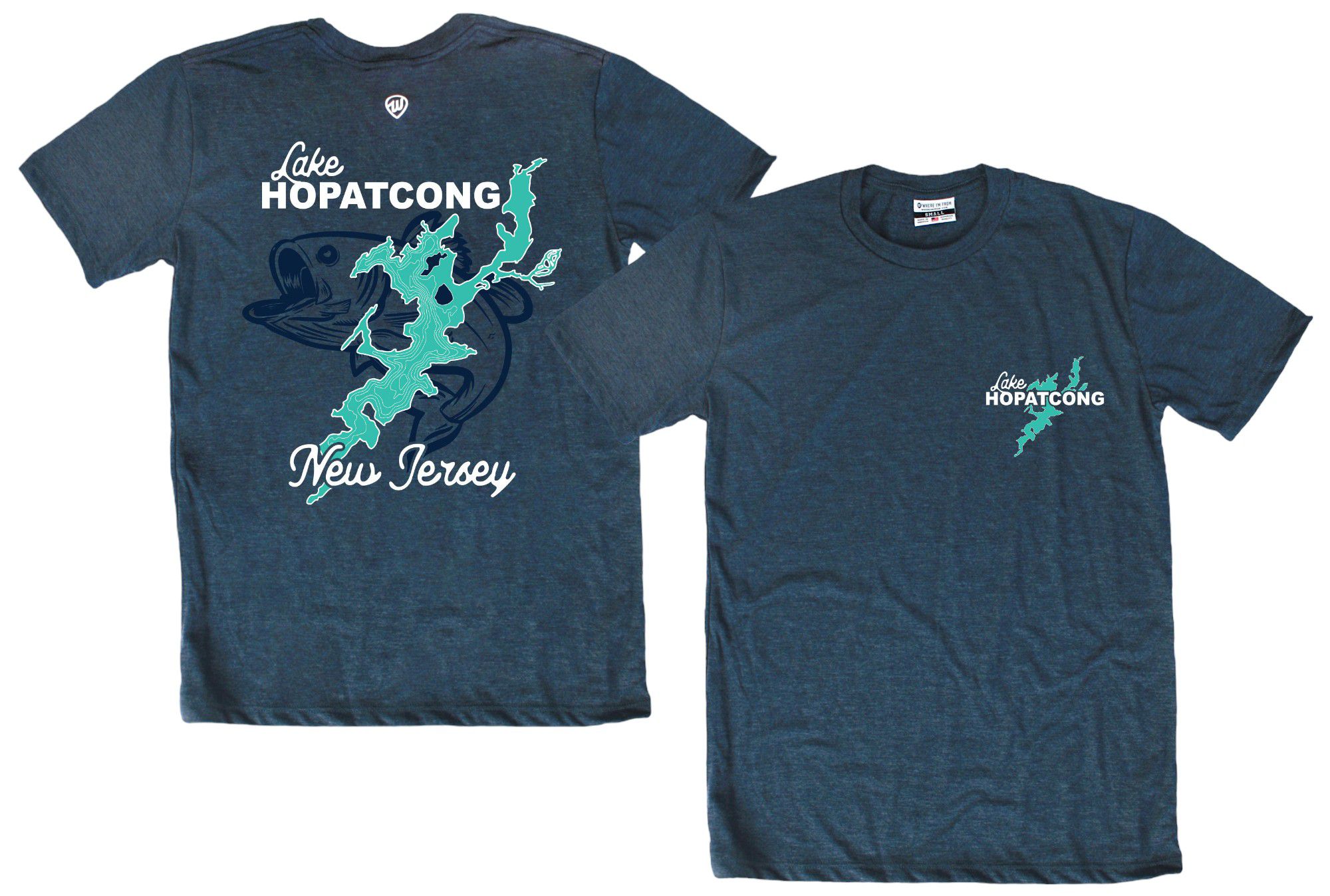 Where I'm From Adult New Jersey Lake Hopa Navy T-Shirt