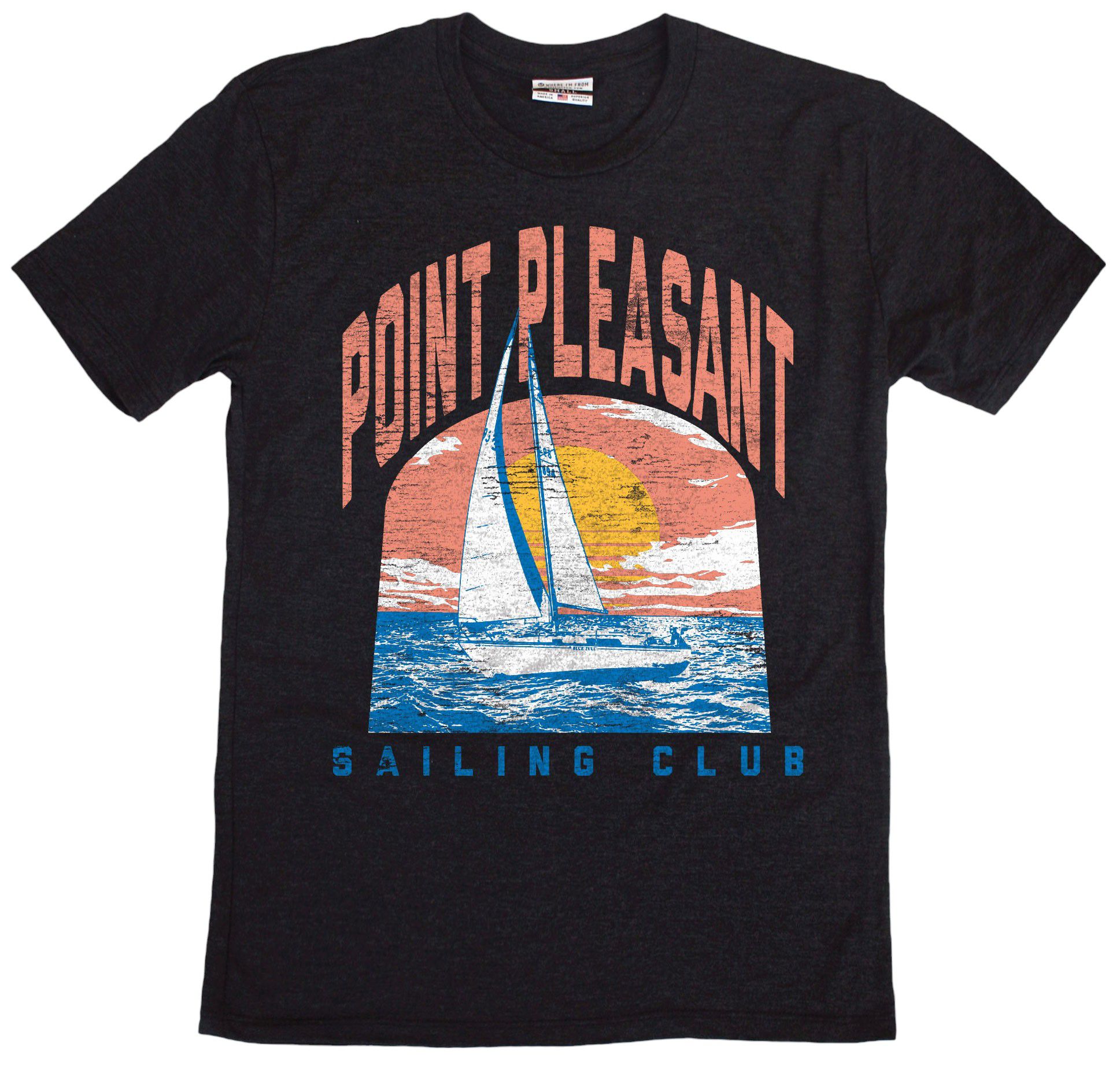 Where I'm From Adult New Jersey Point Pleasant Black T-Shirt