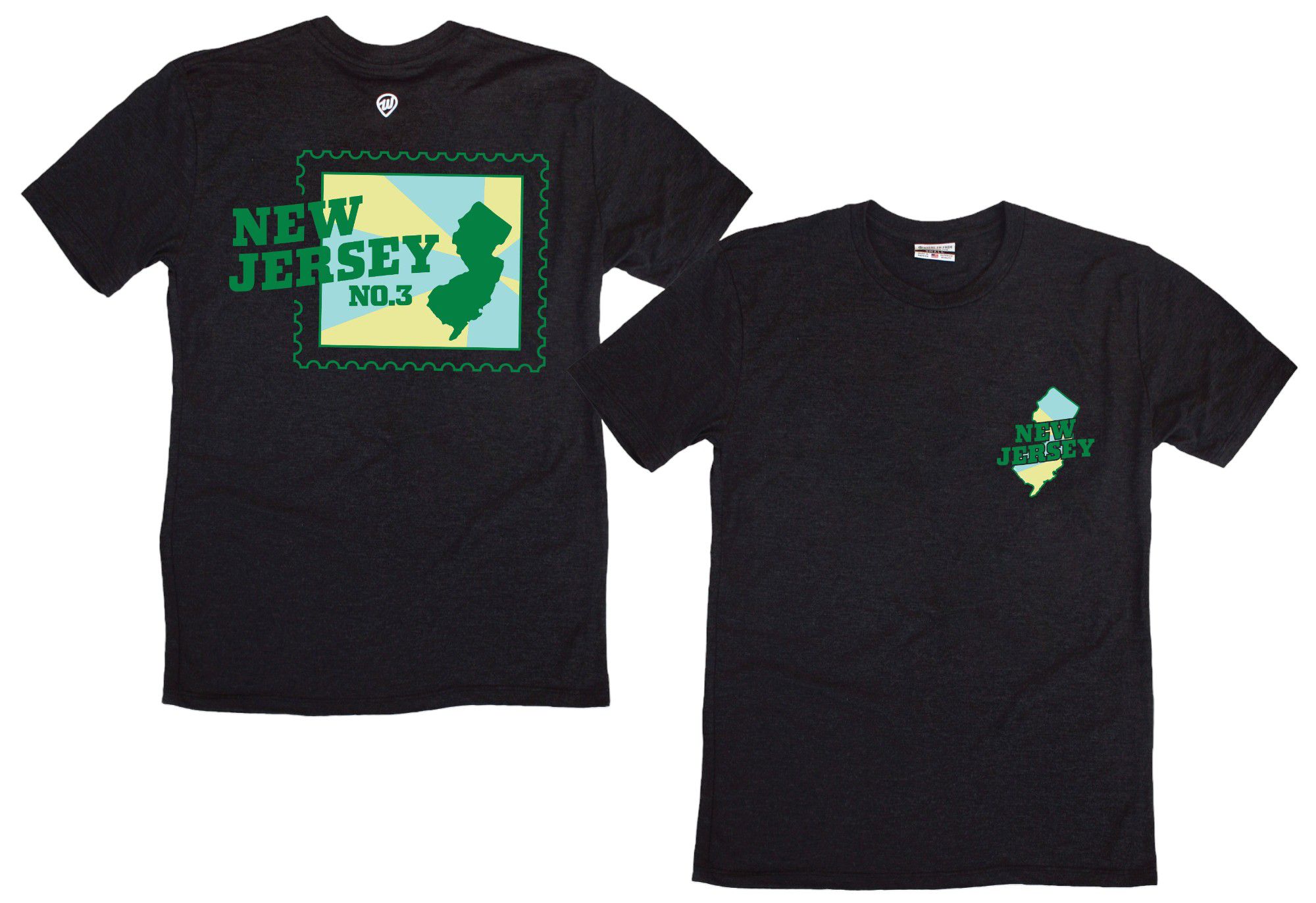 Where I'm From Adult New Jersey Stamp Black T-Shirt - Black