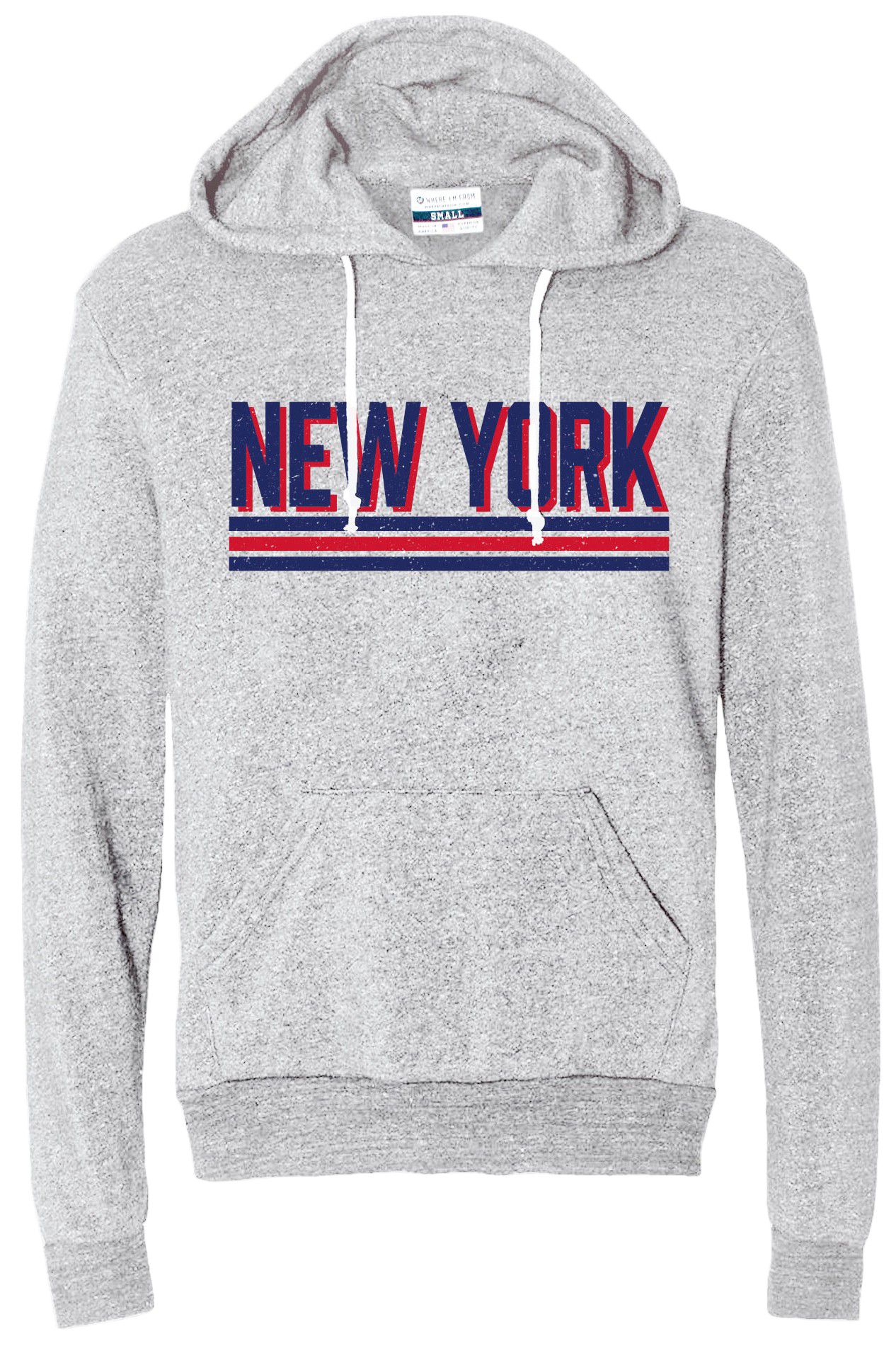 Where I'm From Adult New York Script Bar Gray Hoodie