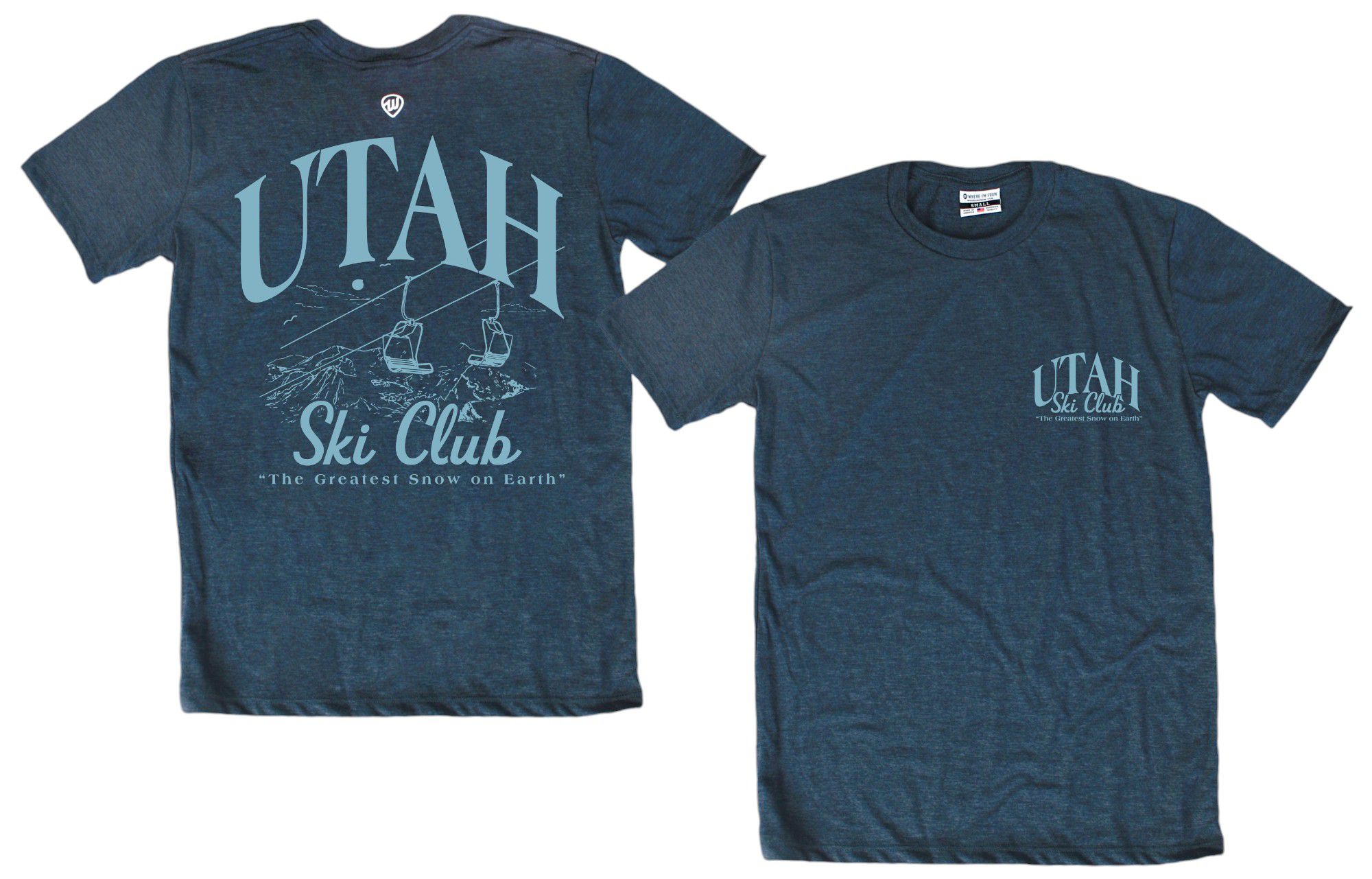 Where I'm From Adult Utah 2Sided Ski Club T-Shirt