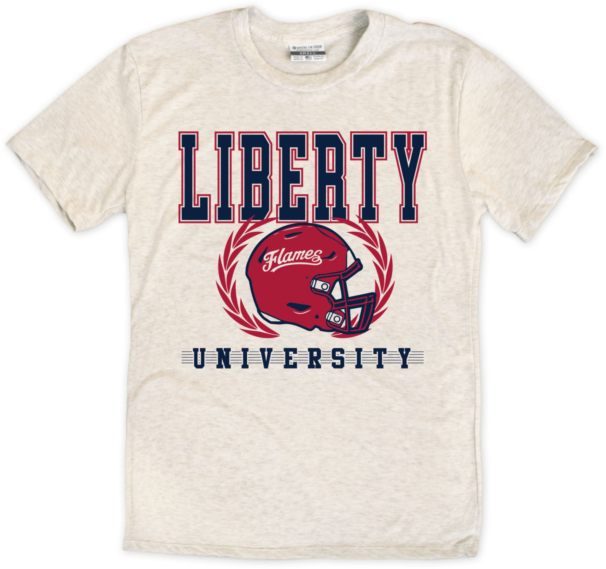 Where I'm From Adult Liberty Flames Helmet T-Shirt