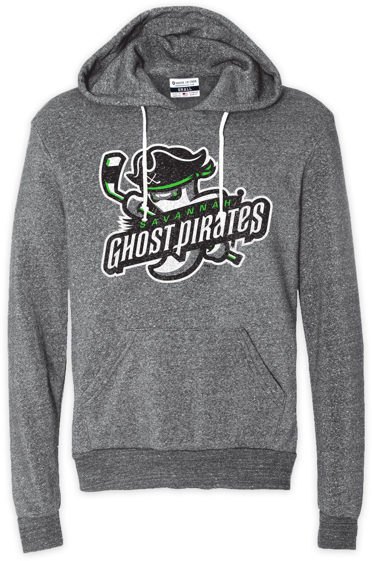 Where I'm From Unisex Savannah Ghost Pirates Gray Logo Hoodie