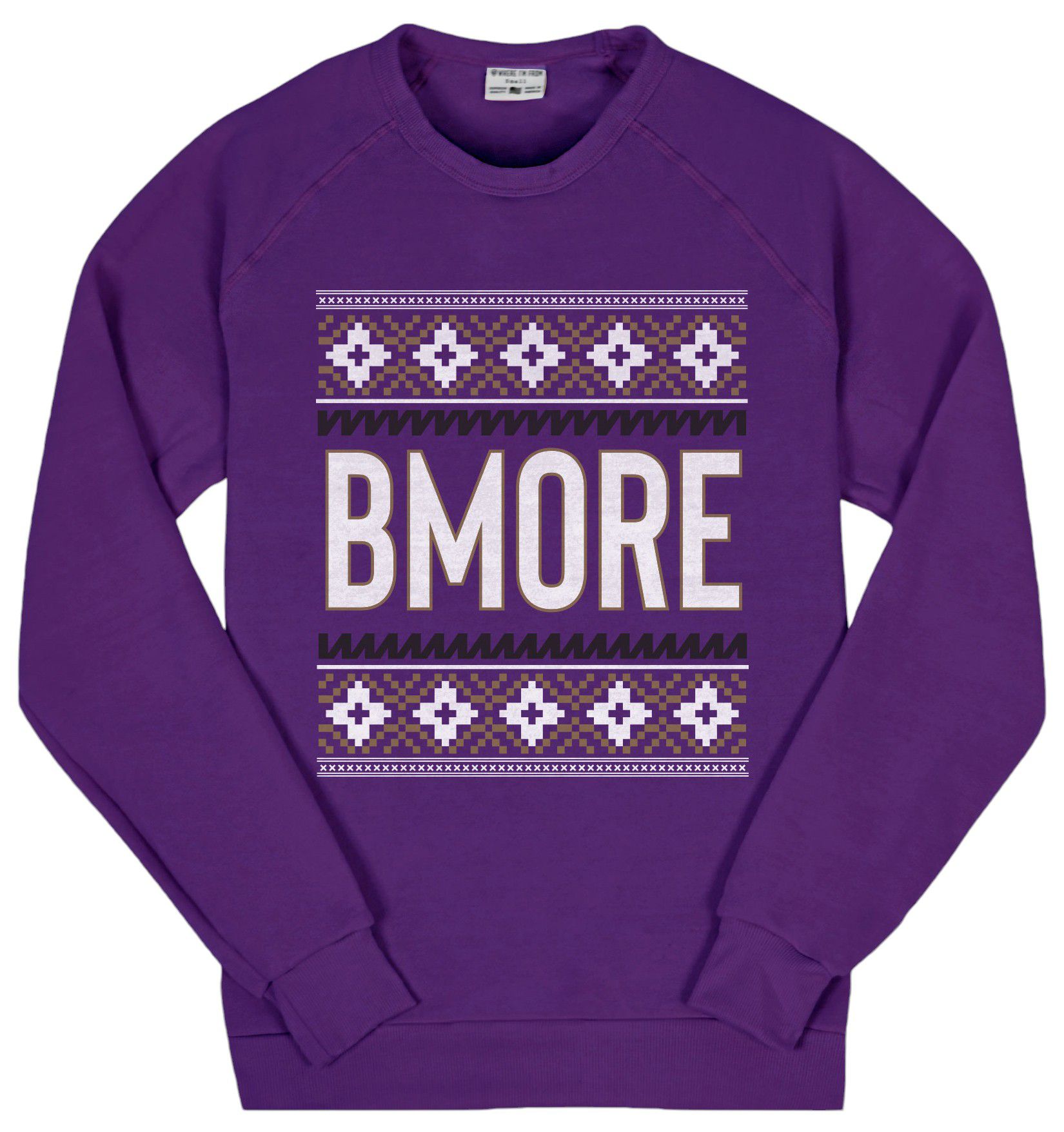 Where I'm From Adult Baltimore Purple Holiday Crewneck Sweatshirt