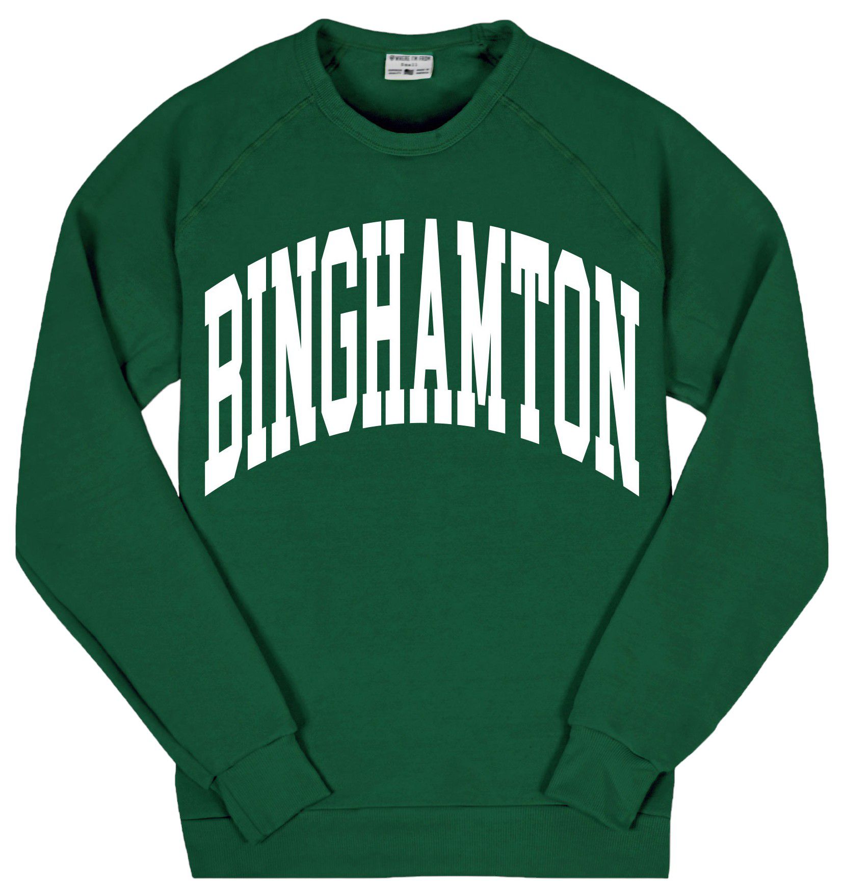 Where I'm From Adult Binghamton Arch Green Fleece Crewneck Sweater
