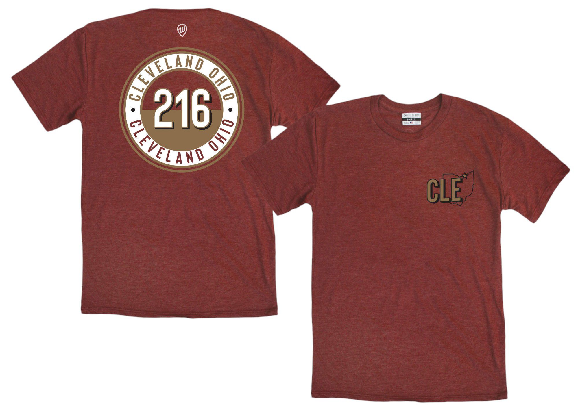 Where I'm From Adult Cleveland 2Sided Circle T-Shirt