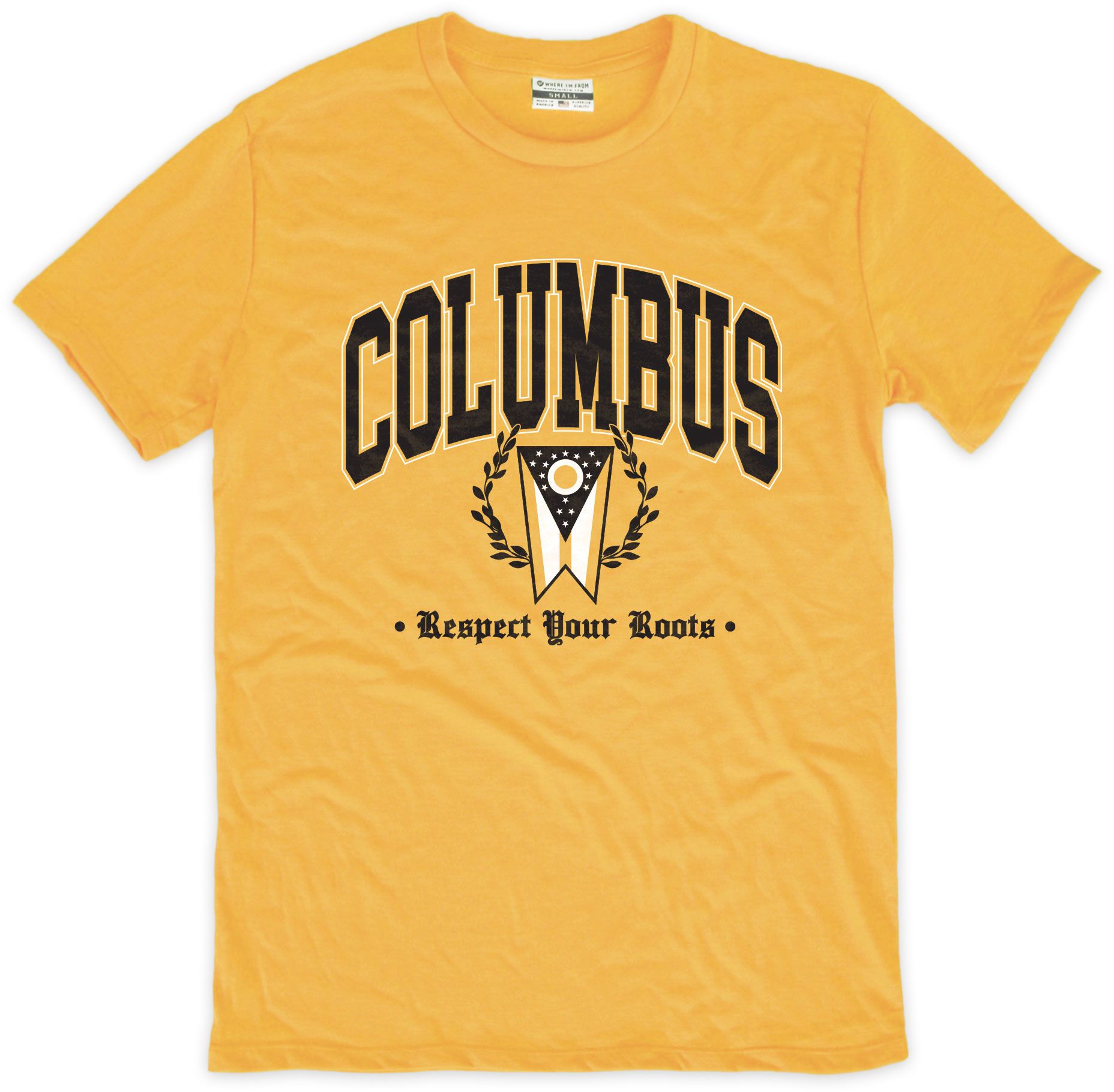 Where I'm From Adult Columbus Yellow Flag T-Shirt
