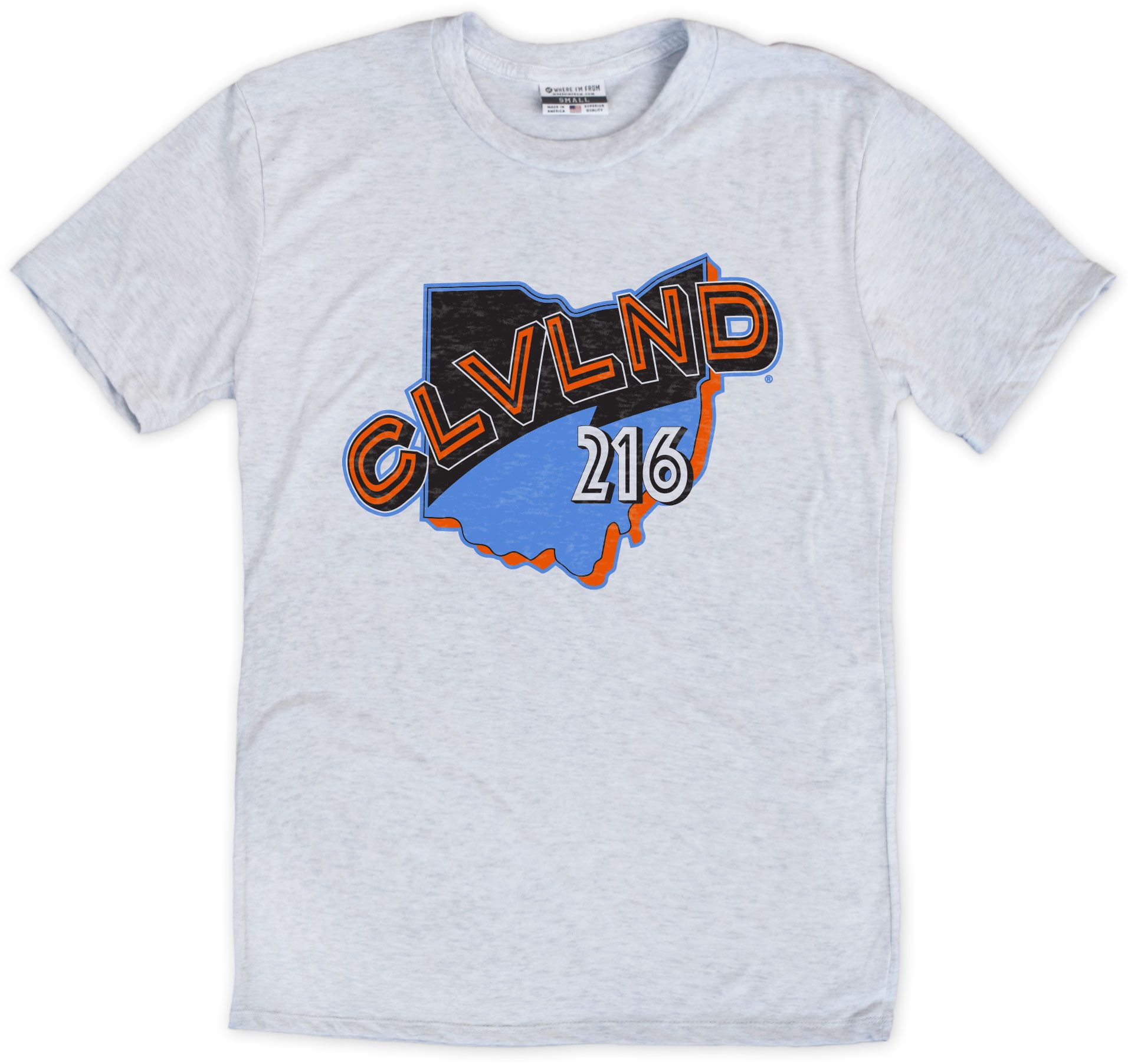 Where I'm From Adult Cleveland 216 White T-Shirt