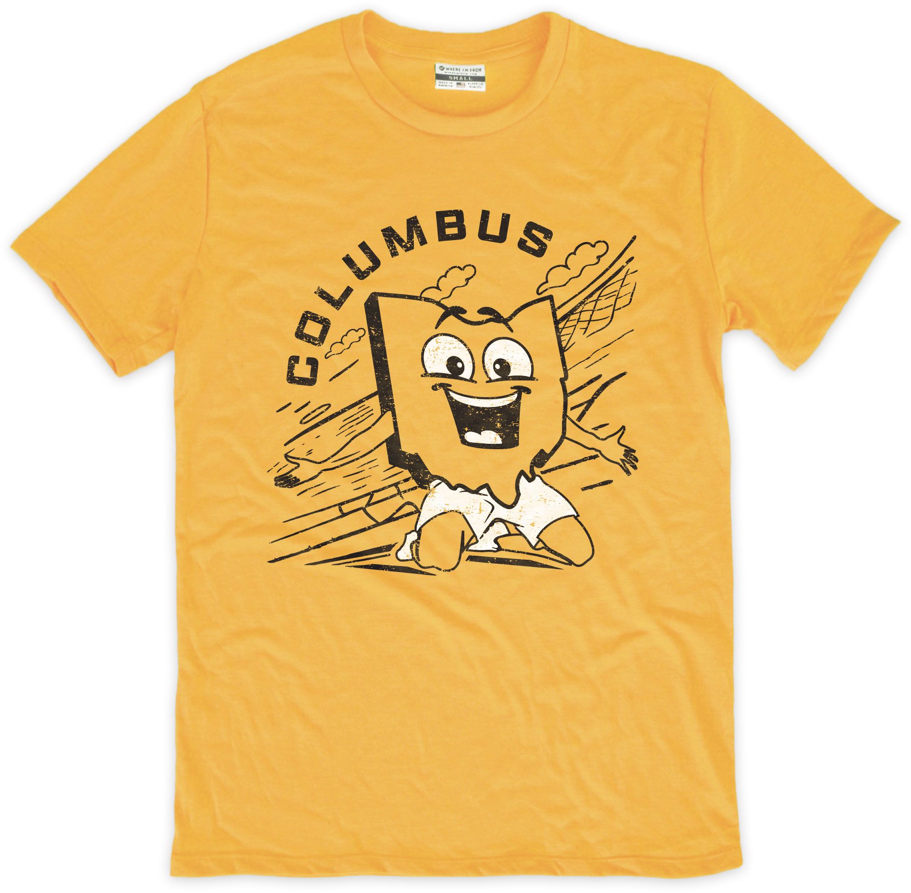 Where I'm From Adult Columbus Yellow State T-Shirt