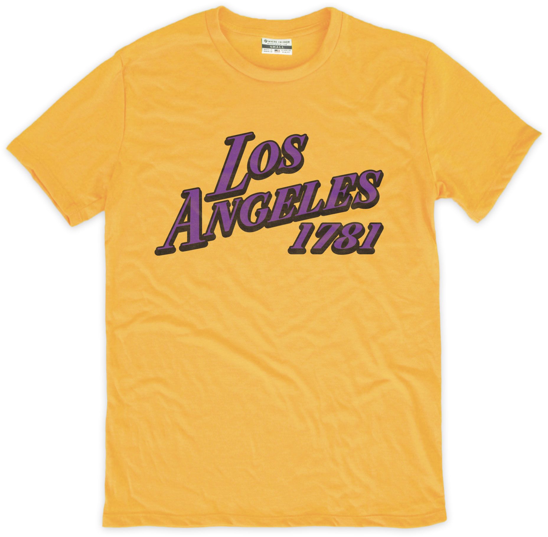 Where I'm From Adult Los Angeles City Yellow T-Shirt