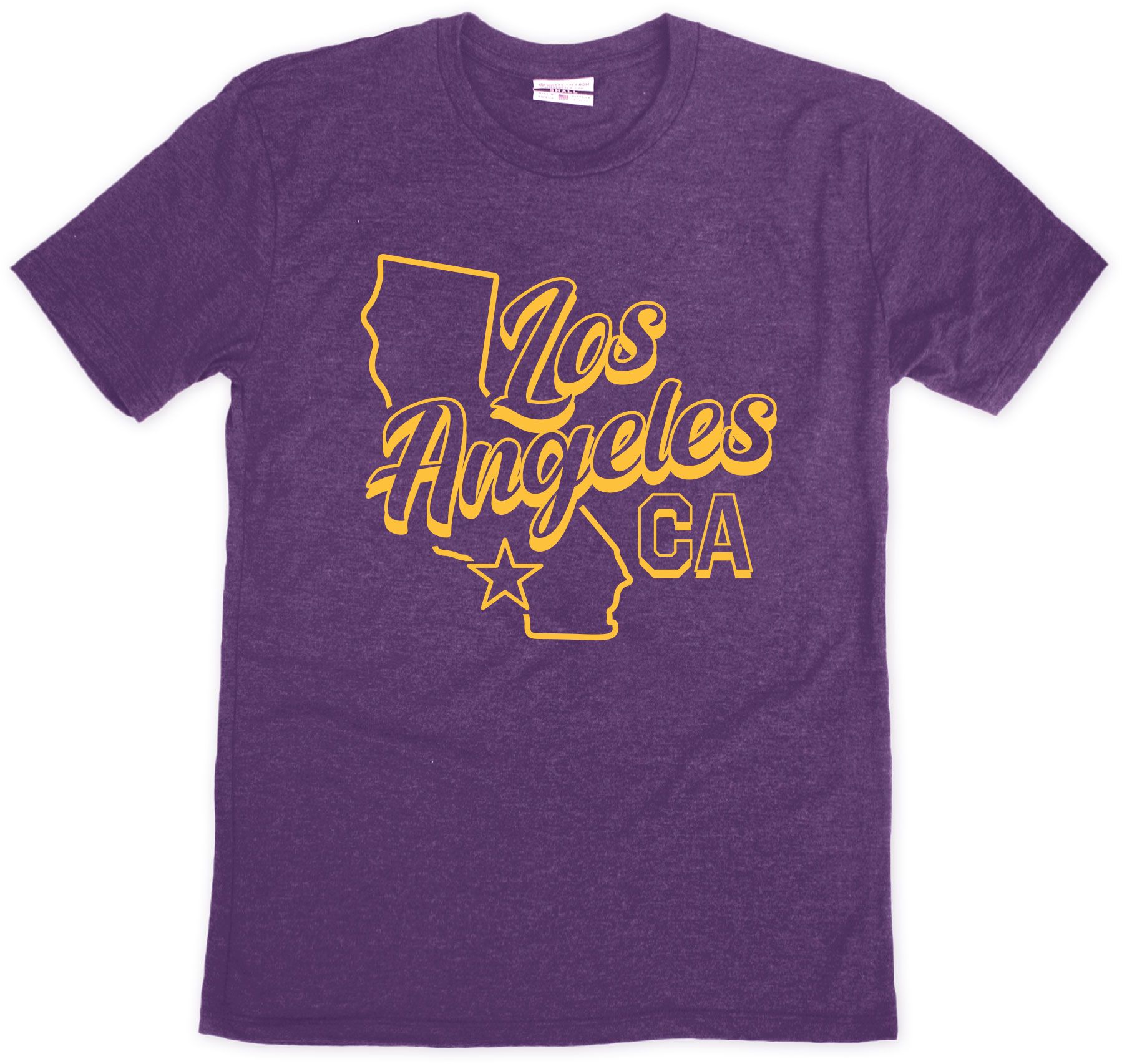 Where I'm From Adult Los Angeles State Purple T-Shirt