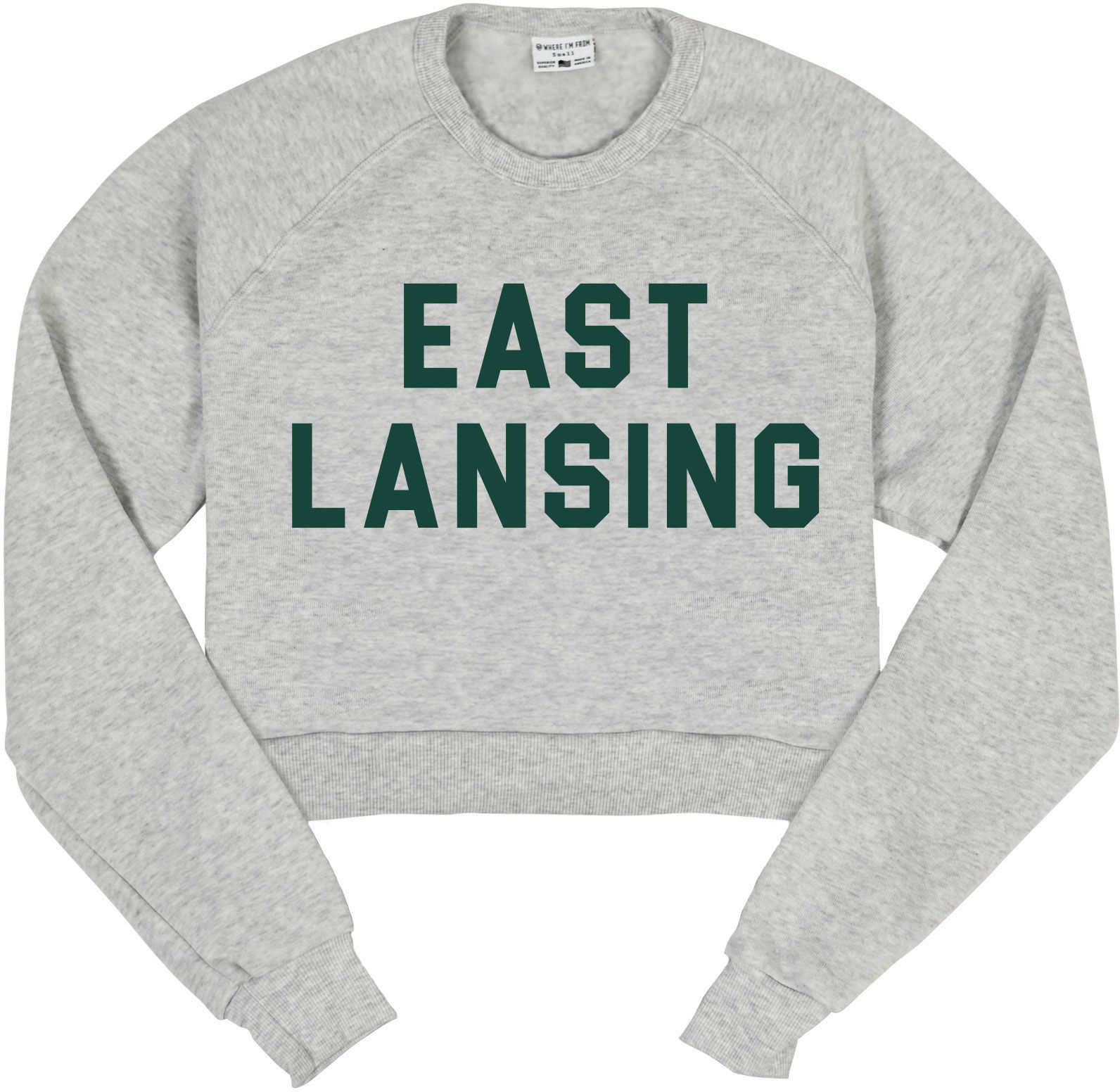 Where I'm From Adult East Lansing College Crewneck Sweatshirt