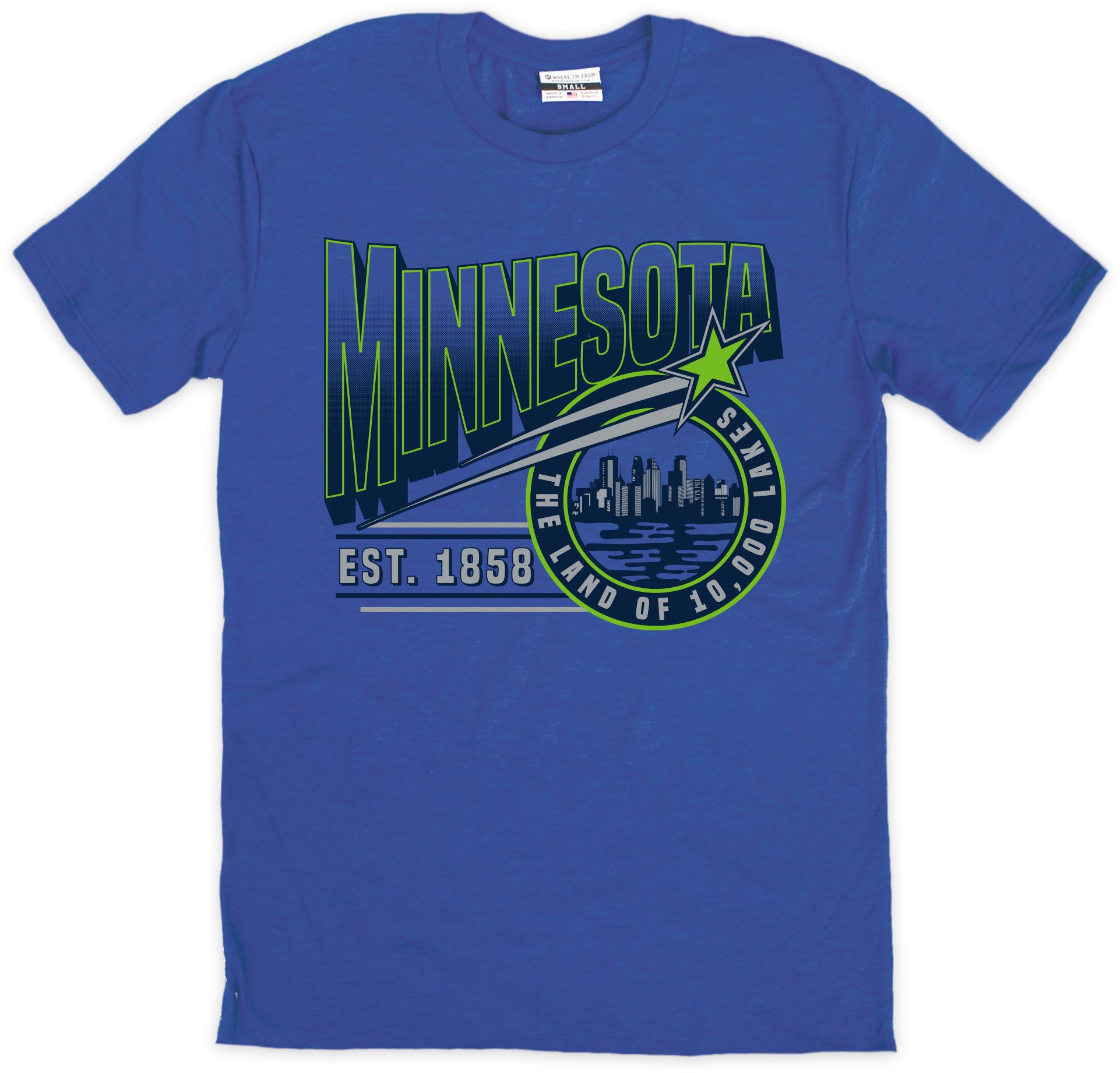 Where I'm From Adult Minnesota City Blue T-Shirt