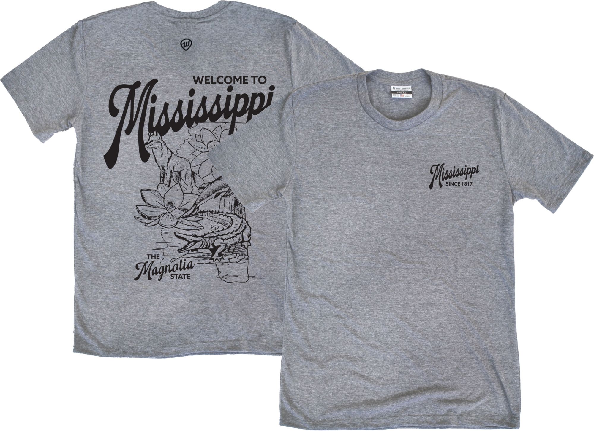 Where I'm From Adult Mississippi Magnolia 2 Sided T-Shirt