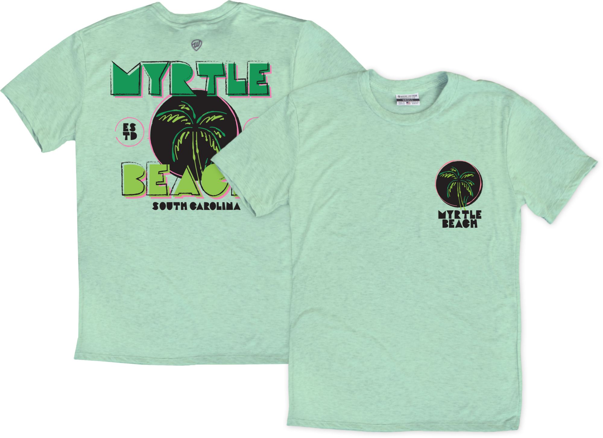 Where I'm From Adult Myrtle Beach Green Palm T-Shirt