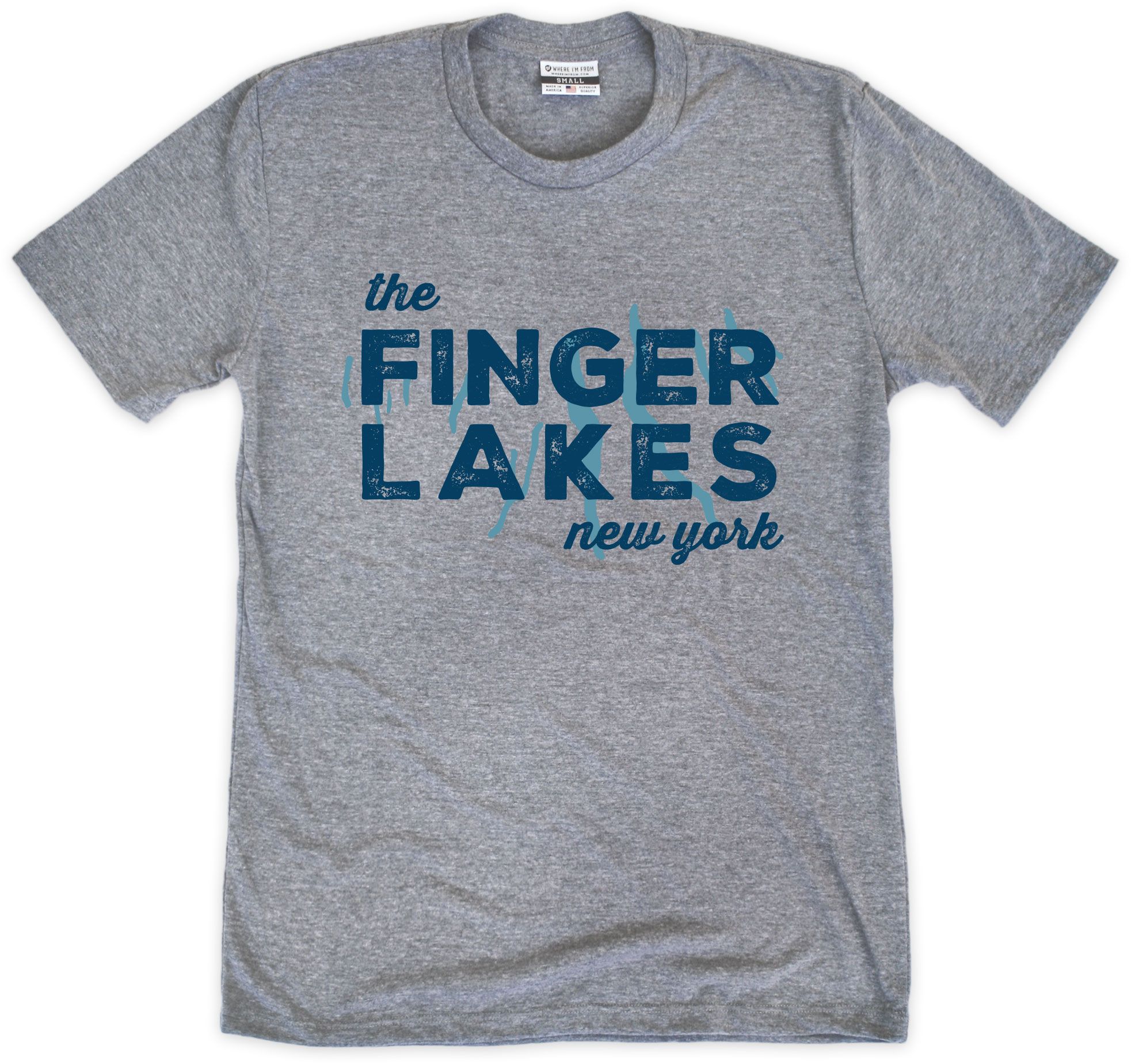 Where I'm From Adult New York Finger Lakes T-Shirt