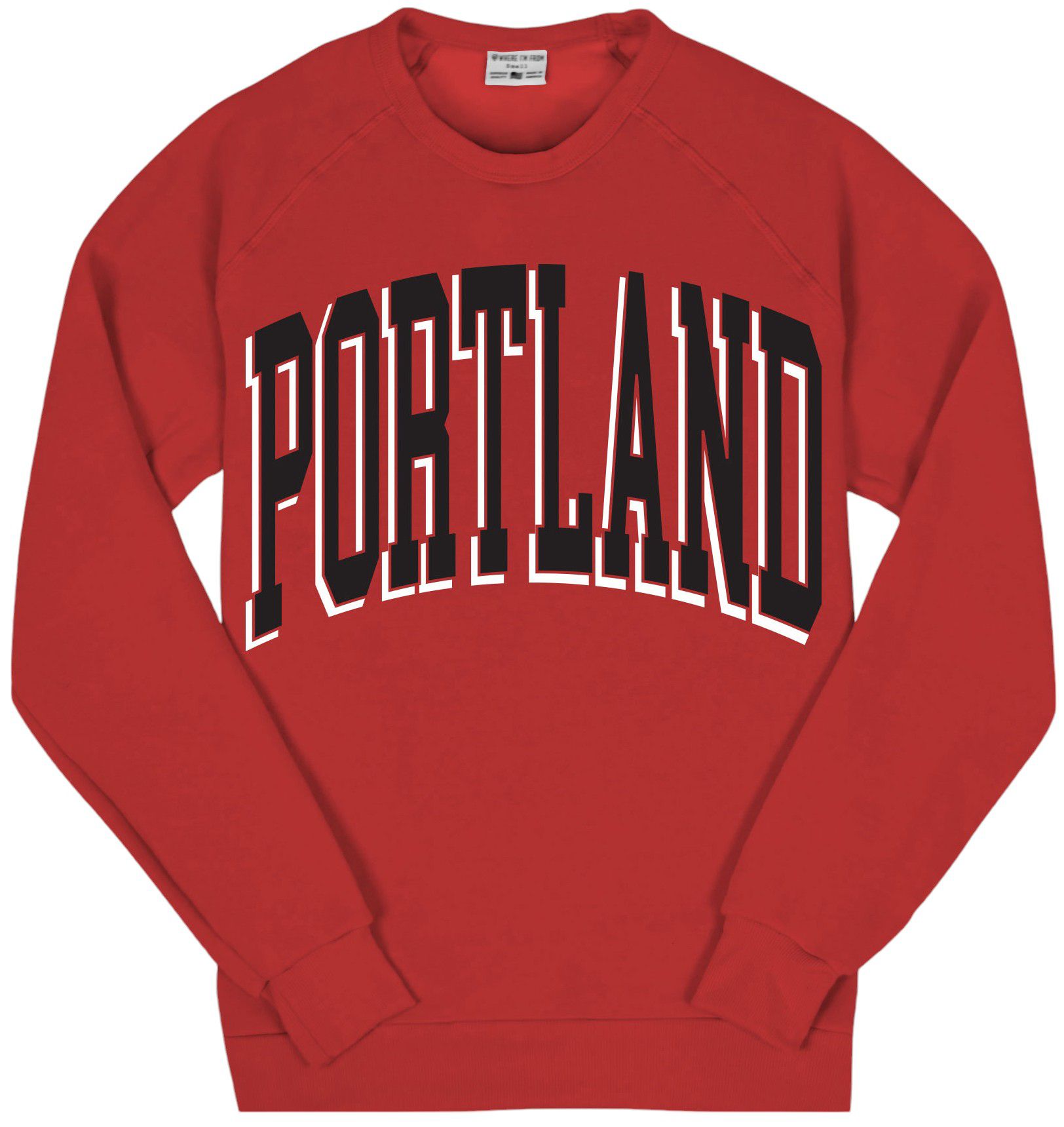Where I'm From Adult Portland Script Crewneck Sweatshirt
