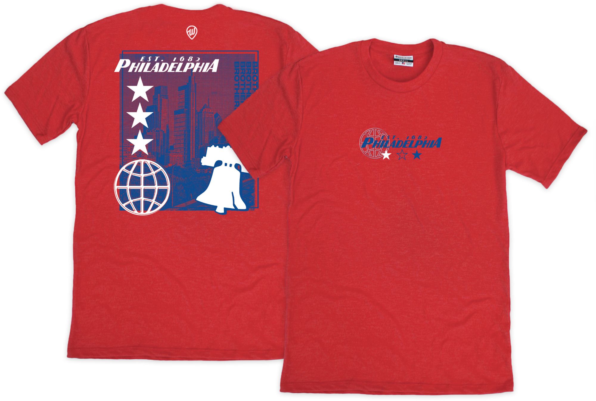 Where I'm From Adult Philadelphia City Red T-Shirt