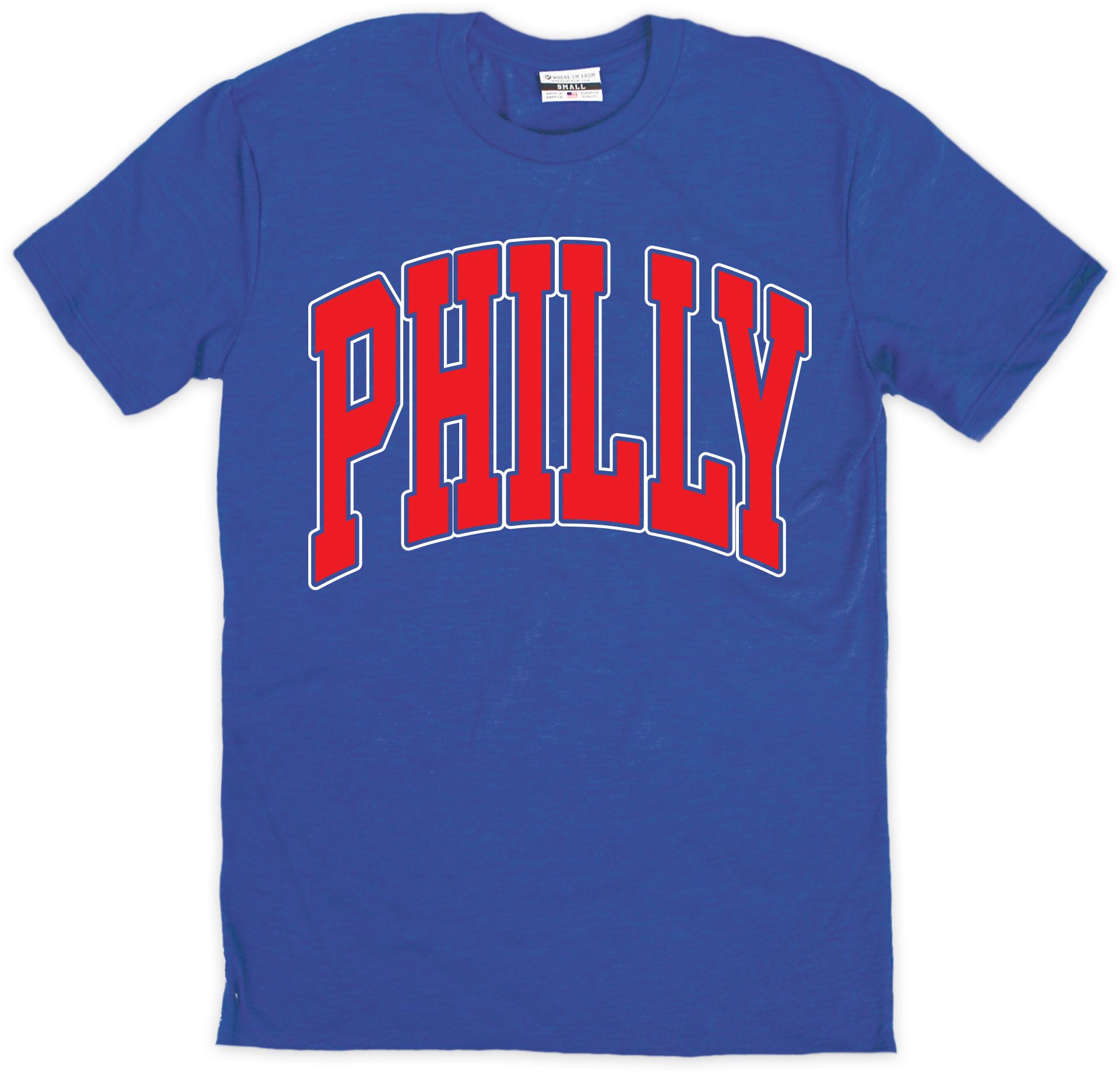 Where I'm From Adult Philadelphia Script Blue T-Shirt