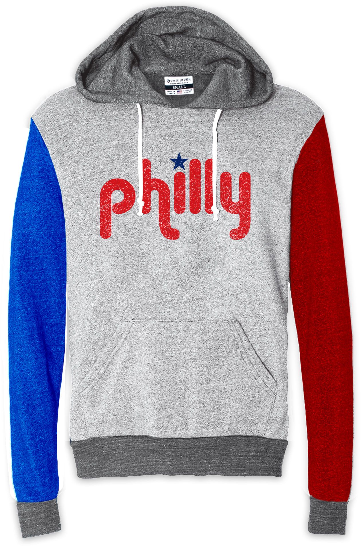 Where I'm From Adult Philadelphia Retro Script Quad Panel Hoodie